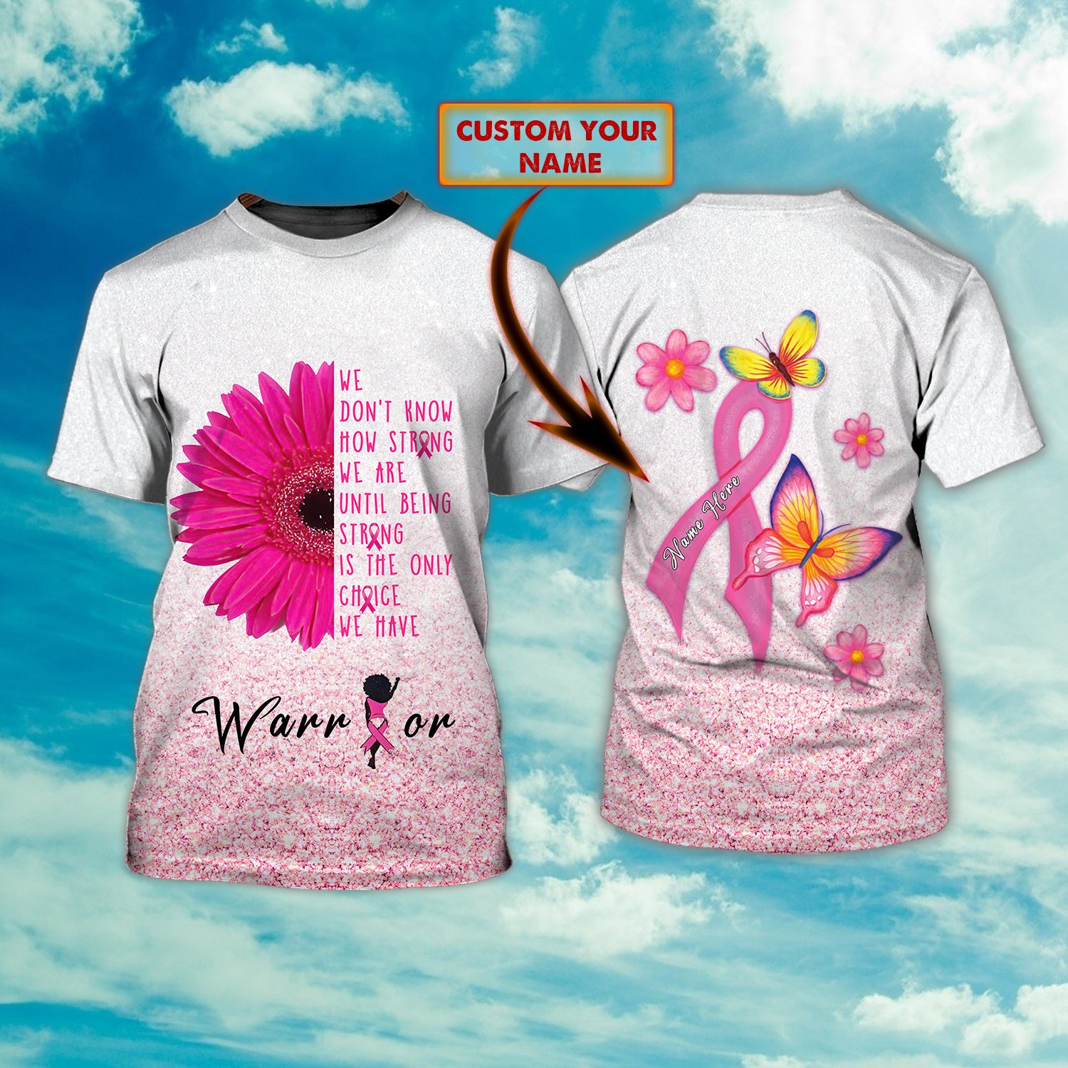 Breast Cancer Warrior - Personalized Name 3D Tshirt - QB95