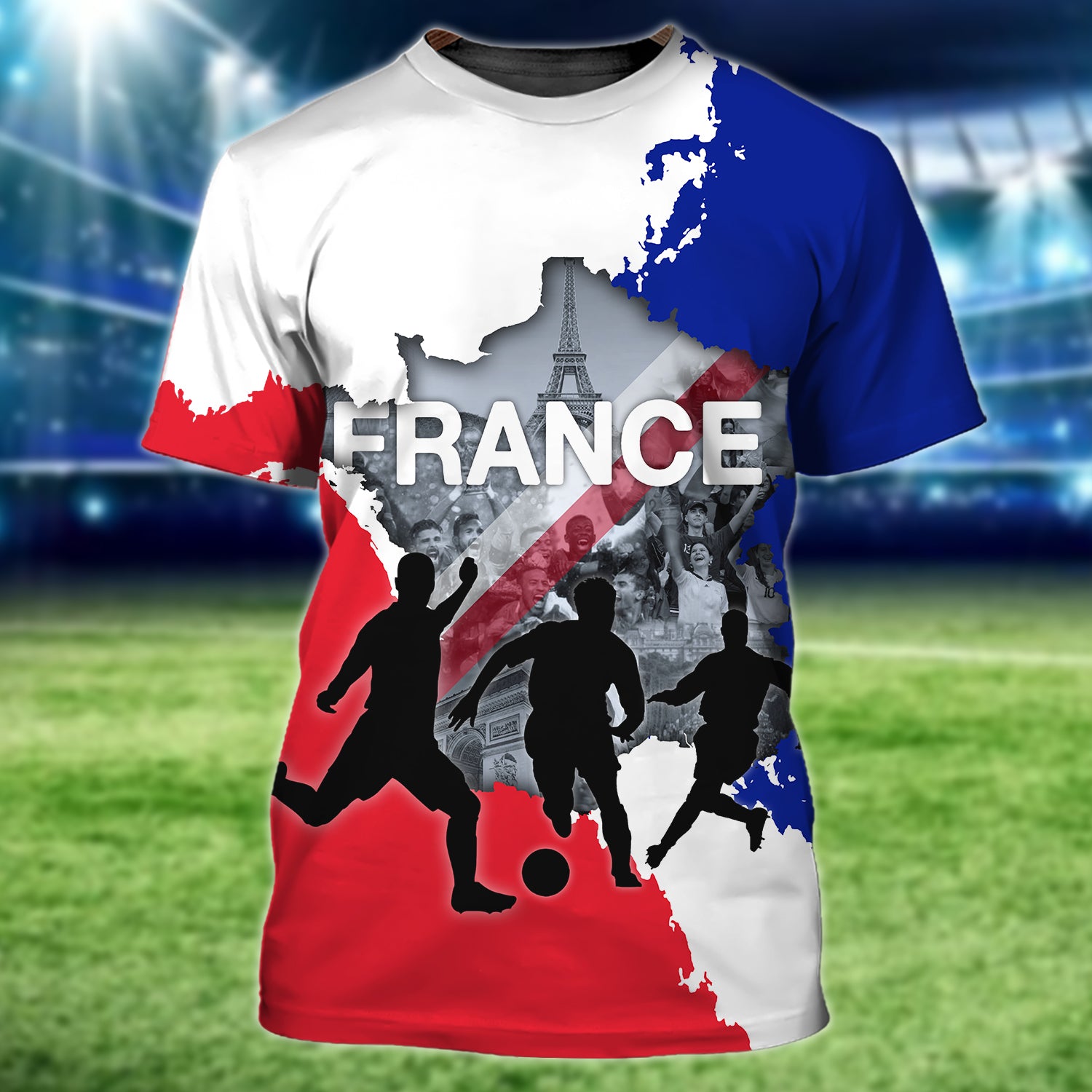 France Football Fans Design Tee Shirt 3D Printed