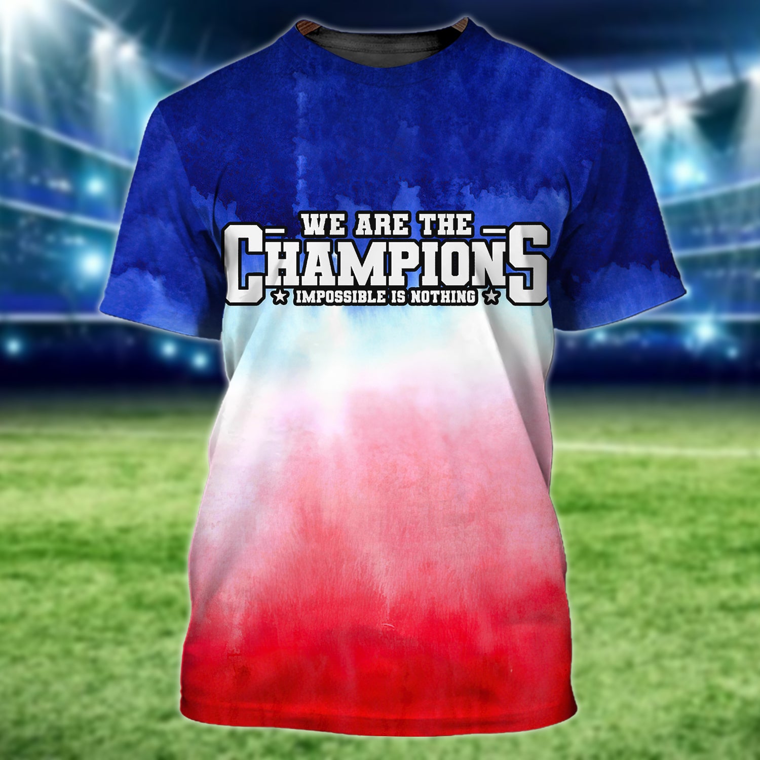 We Are The Champion Tee France Football Fans Son And Dad Graphic Design 3D Printed Tshirt For The Blues Fans Back Custom