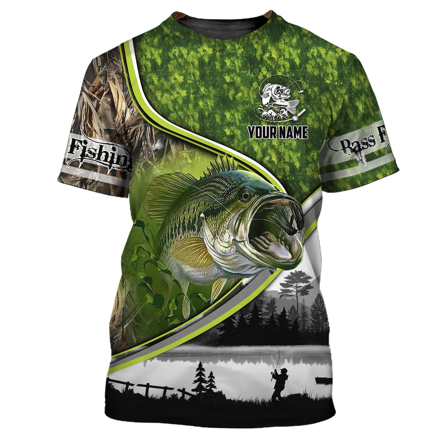 Fishermans Bass Fishing - Personalized Name 3D Tshirt - QB95