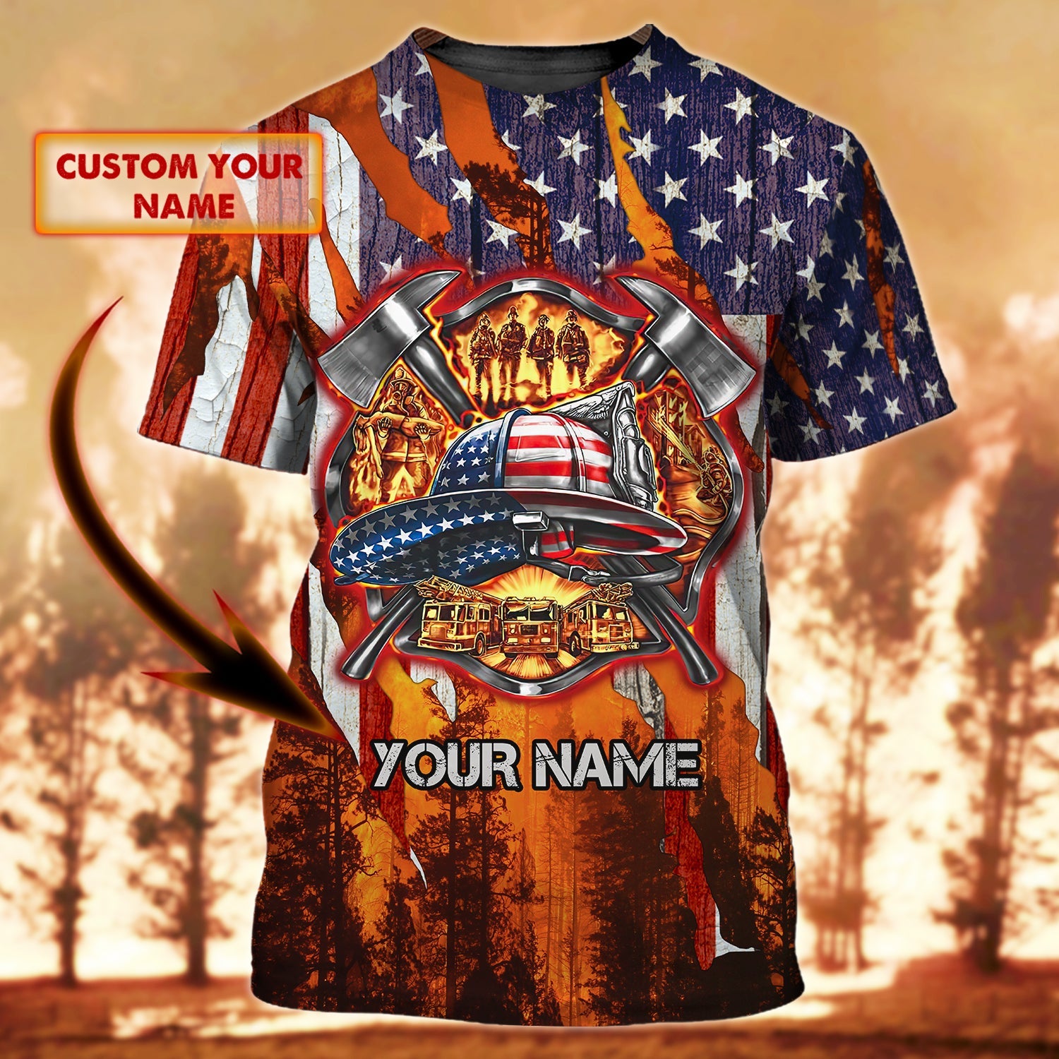 Firefighter - Personalized Name 3D Tshirt For firefighter - TD96 23