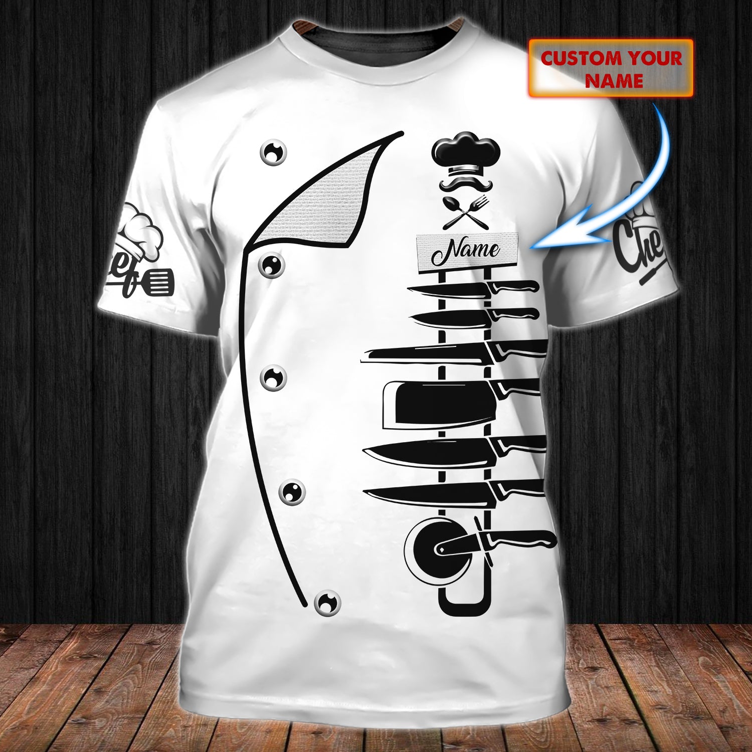 Chef - Personalized Name 3D Tshirt 06