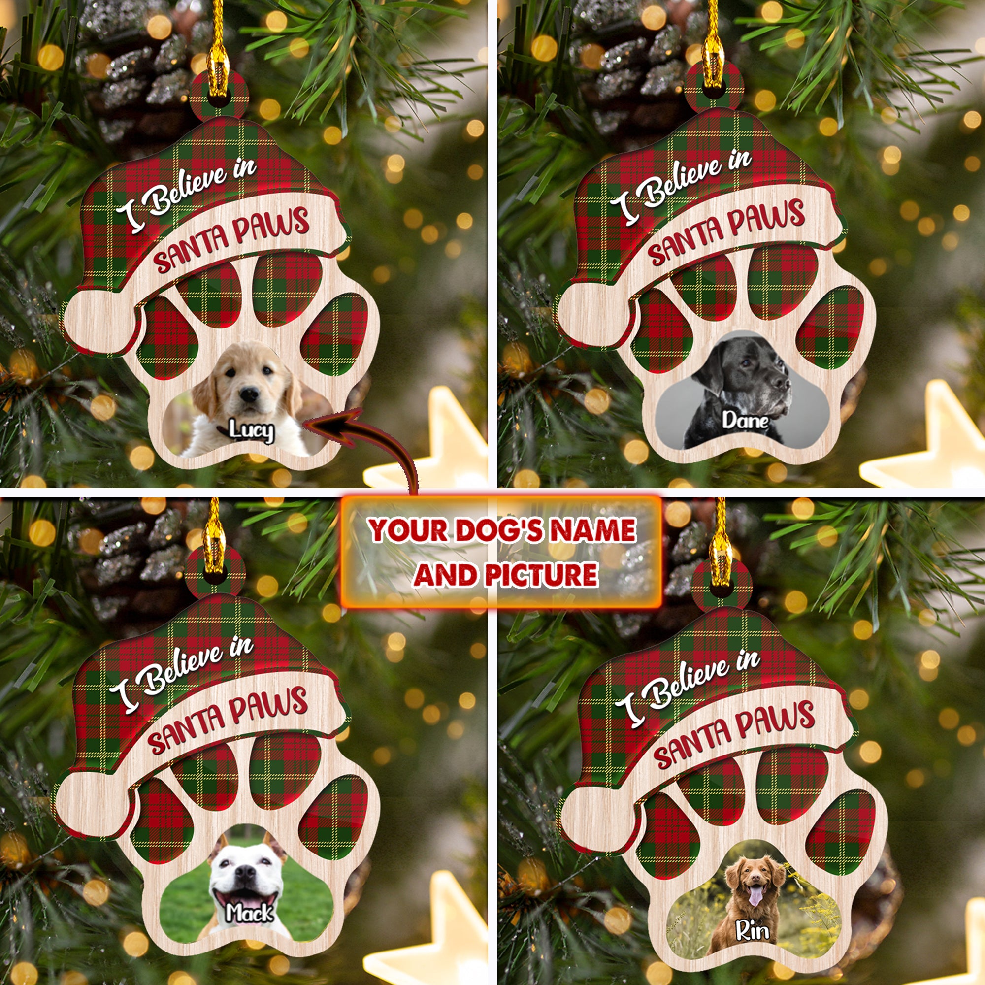 Dog Paws Custom Shaped Ornament