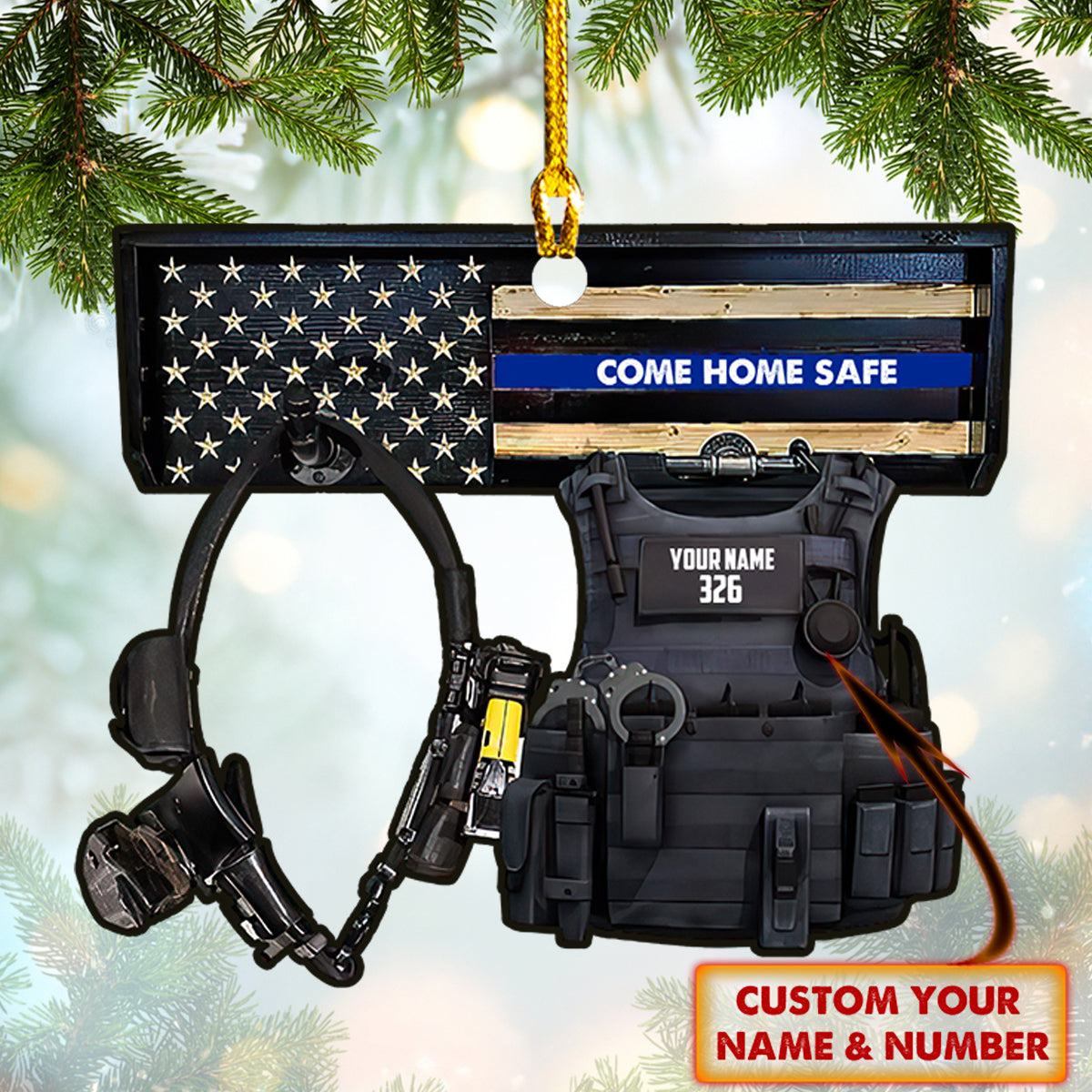 Police - Gift For Police - Police Come Home Safe Shaped Ornament Police - Police Gift - Police - 157