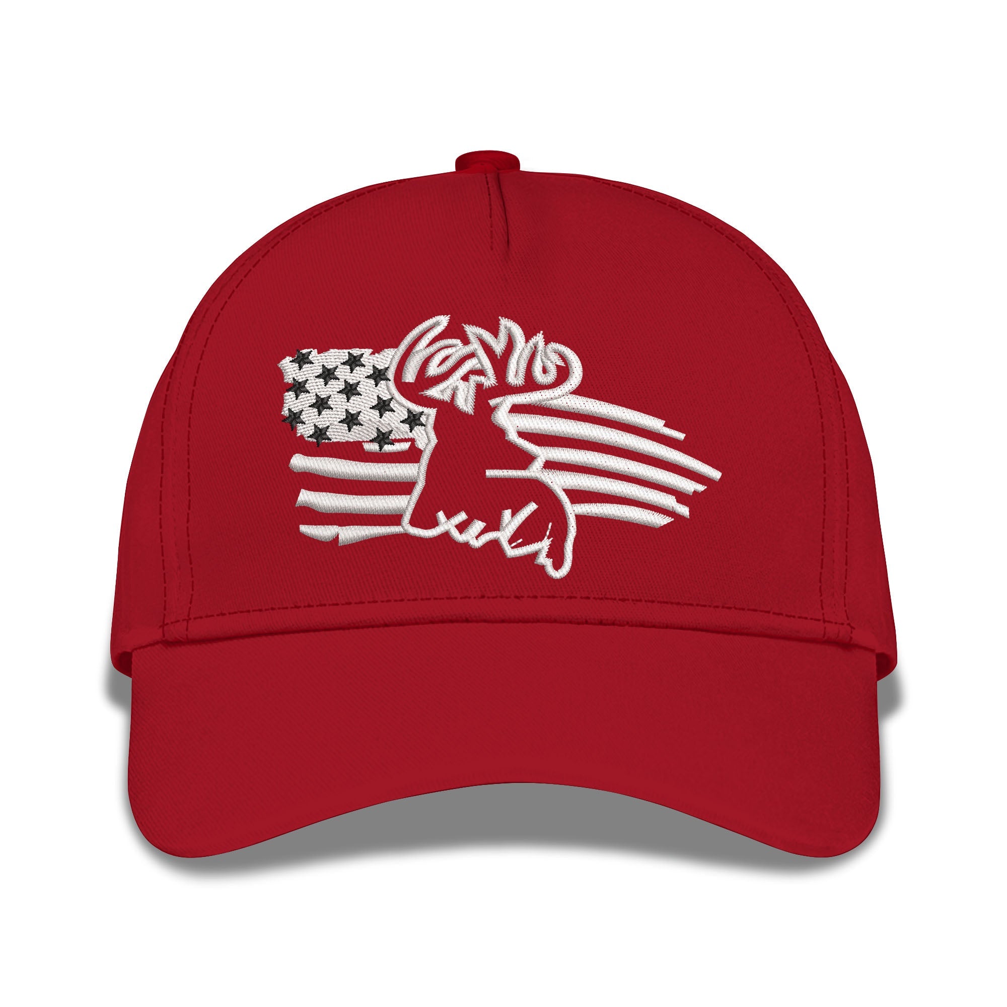 Deer Hunting American Flag Embroidered Baseball Caps