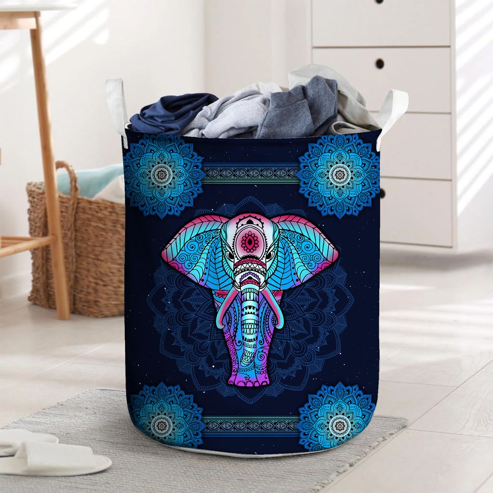 Elephant - Mandala Laundry Basket