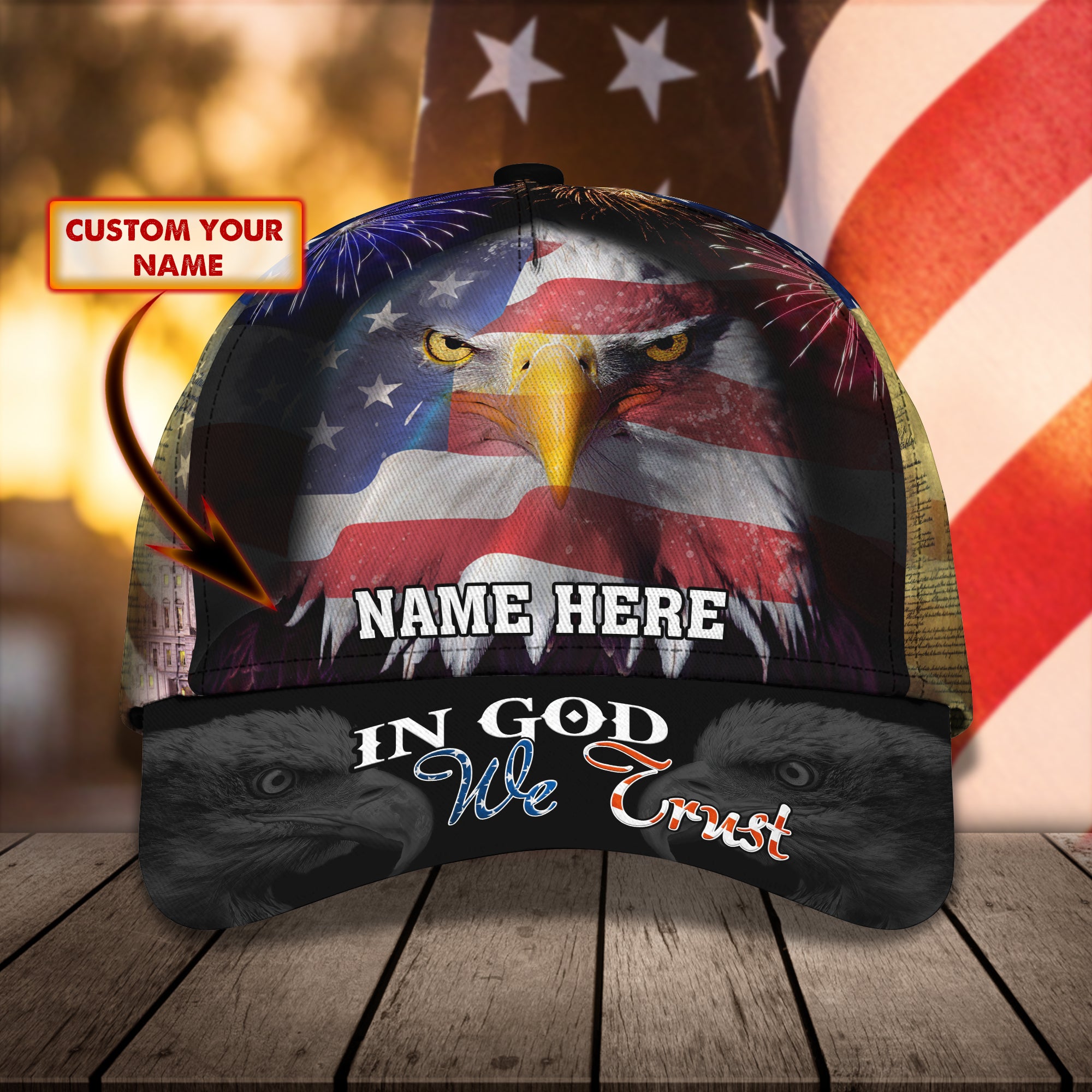 In God We Trust- Personalized Name Cap 32 - Lta98