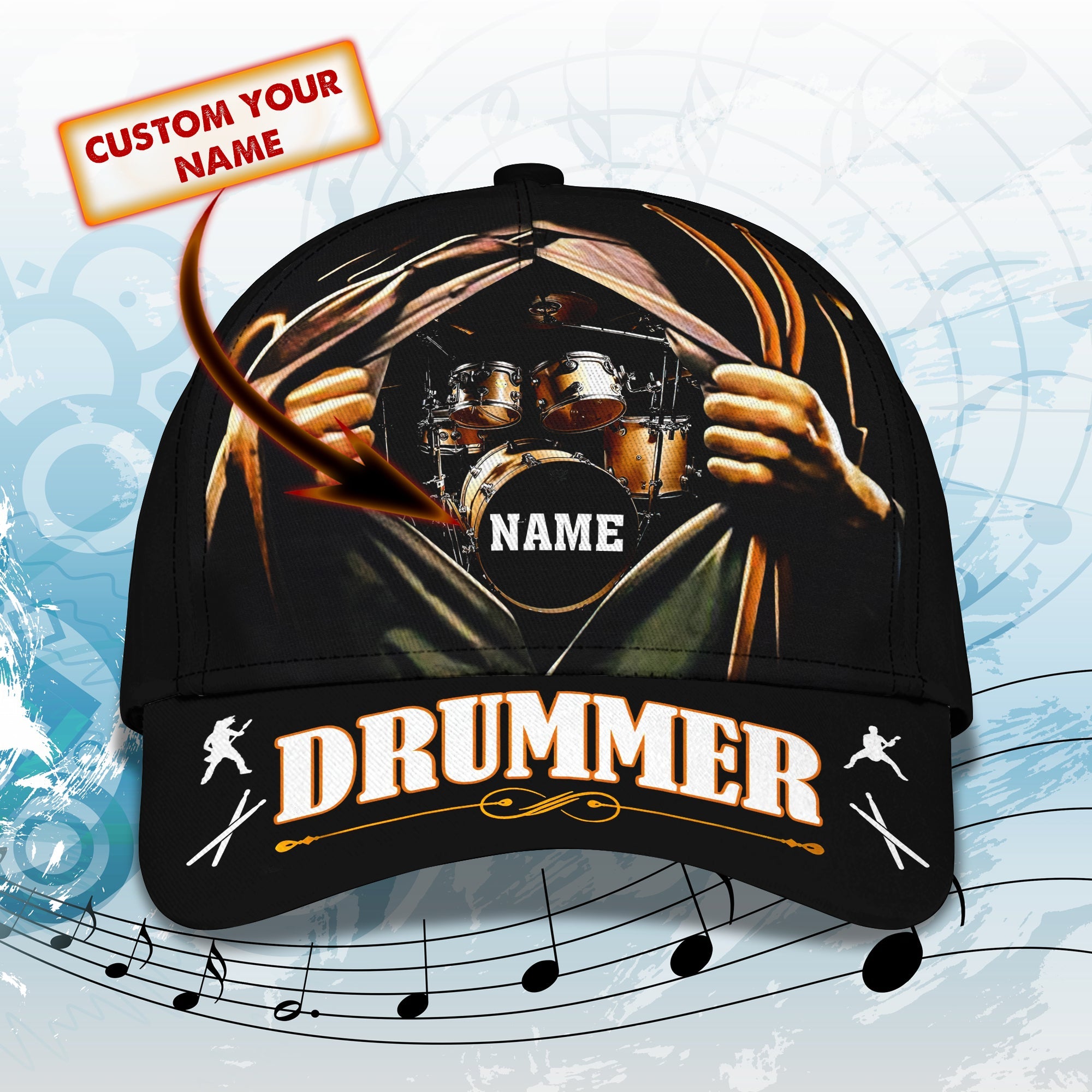 Best Drummer- Personalized Name Cap 29- Hadn
