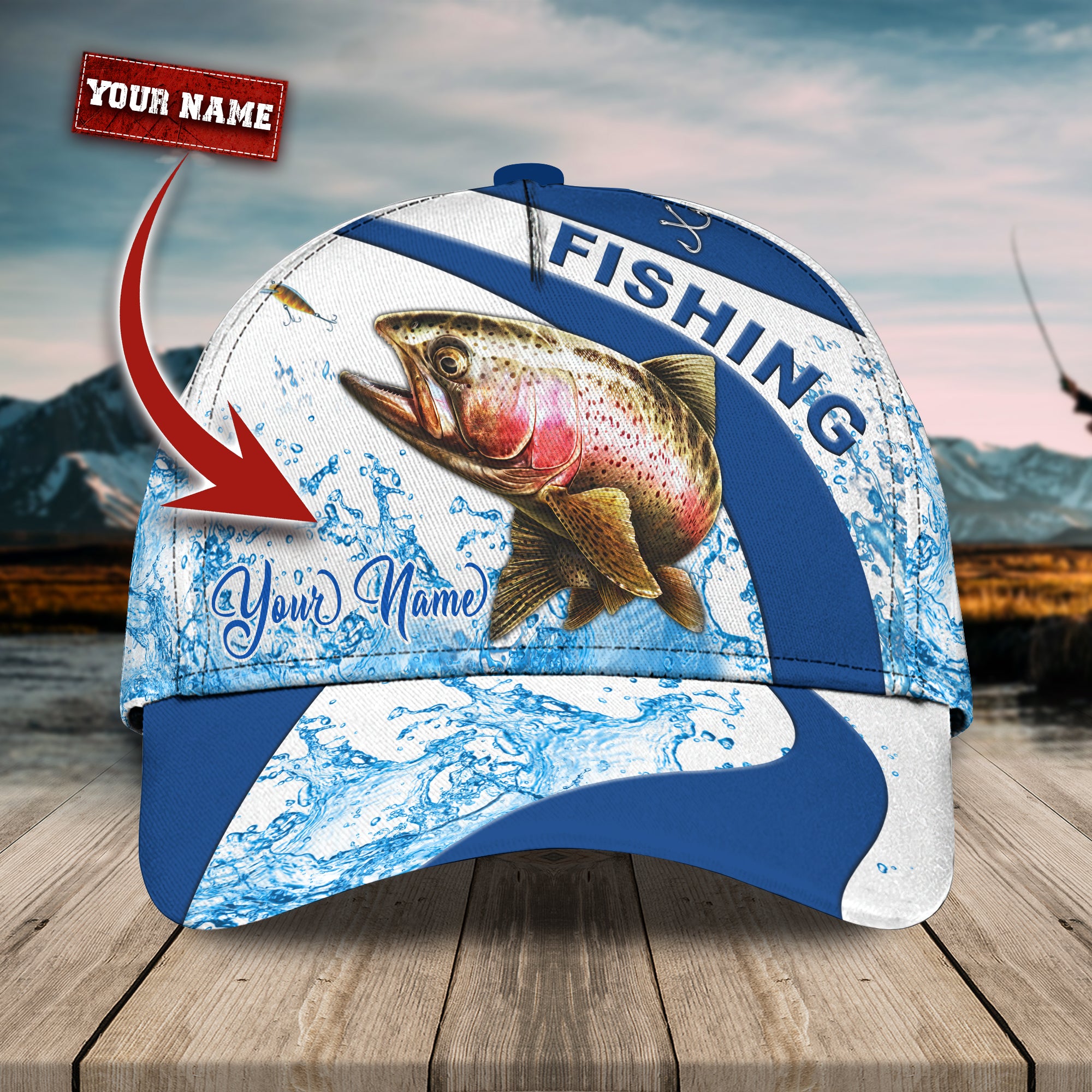 Fishing - Personalized Name Cap 8