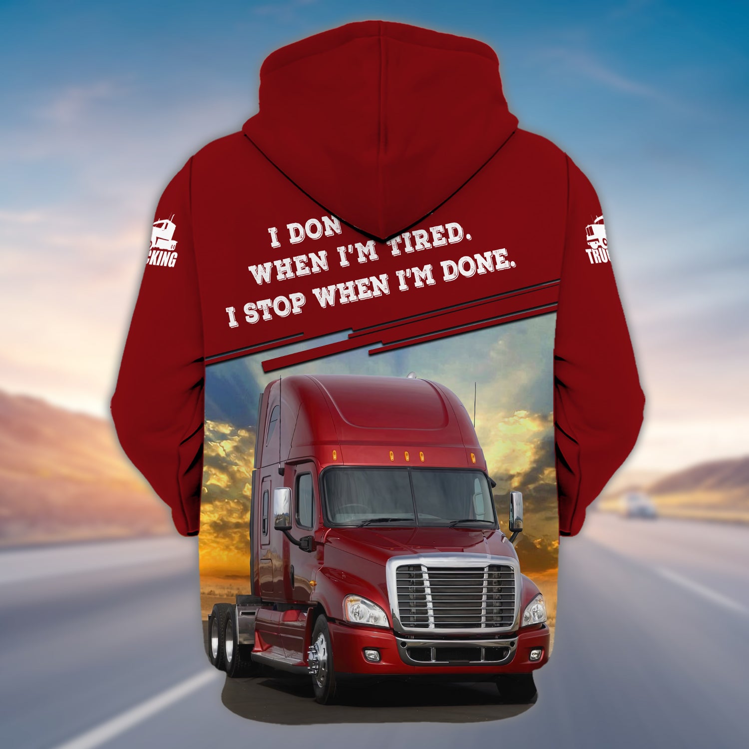 TRUCKER 121 - Personalized Name 3D Zipper hoodie - BY97