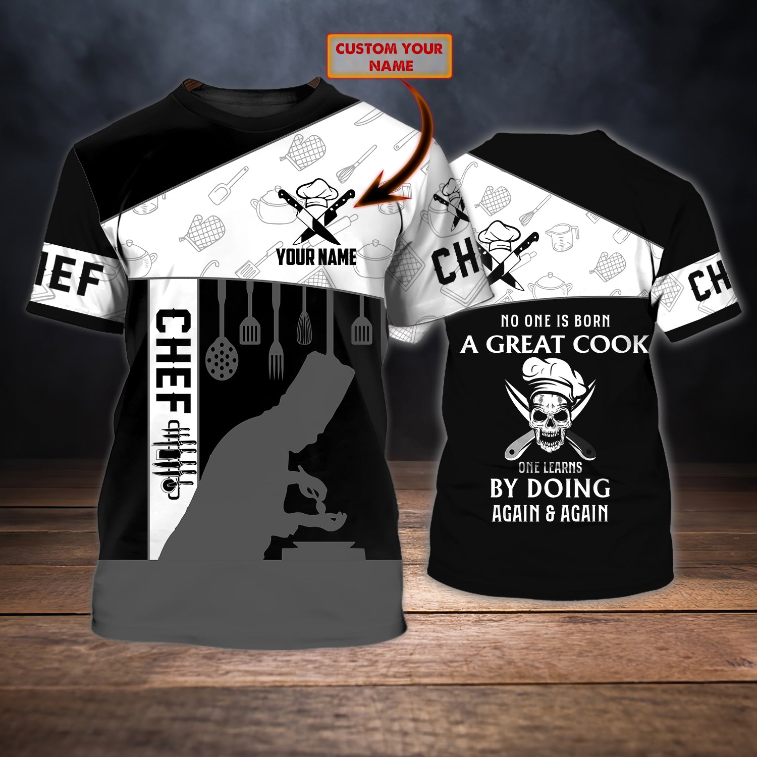 Chef2 - Personalized Name 3D Tshirt - NBTT