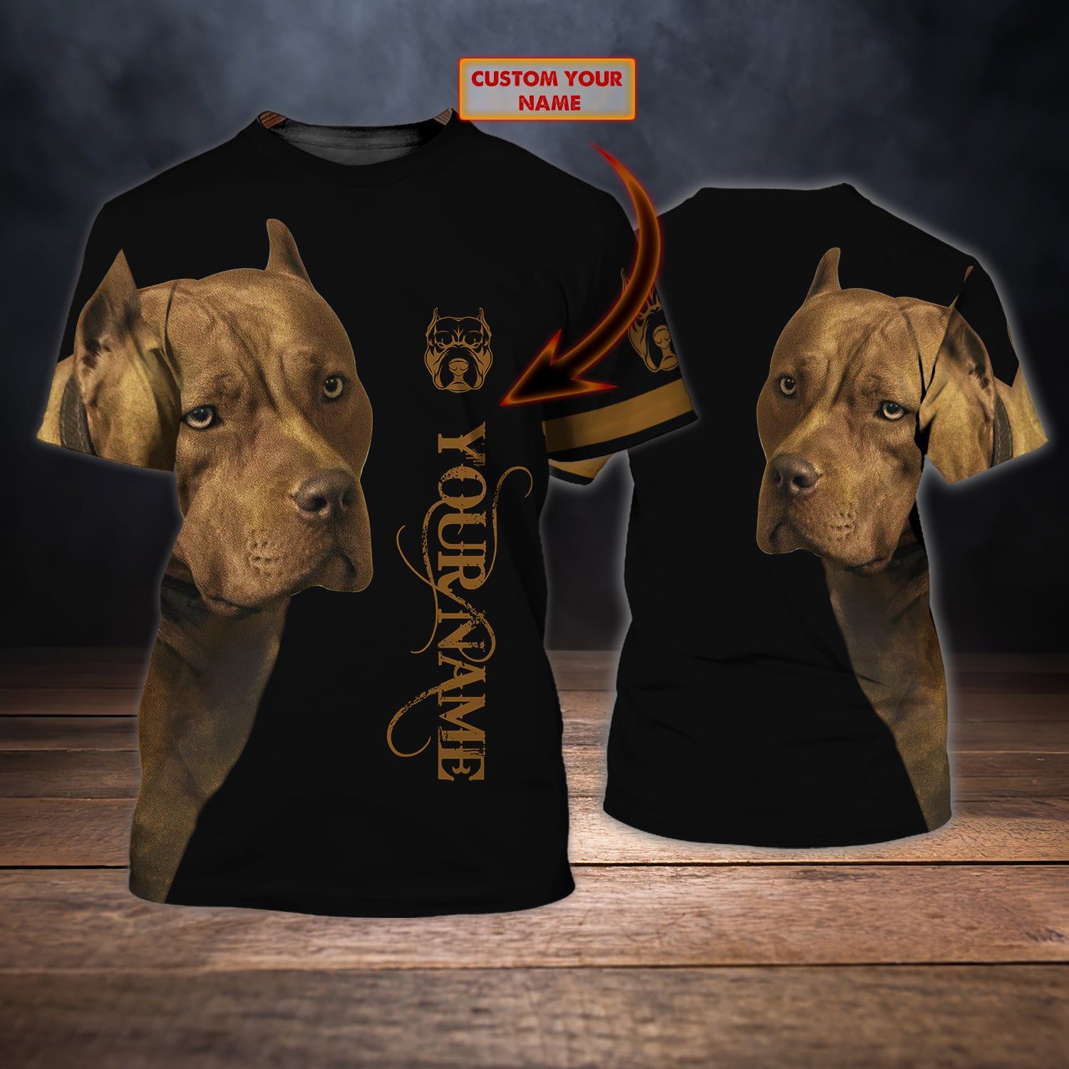 Pitbull- Personalized Name 3D Tshirt- Lta98-Tshirt-06