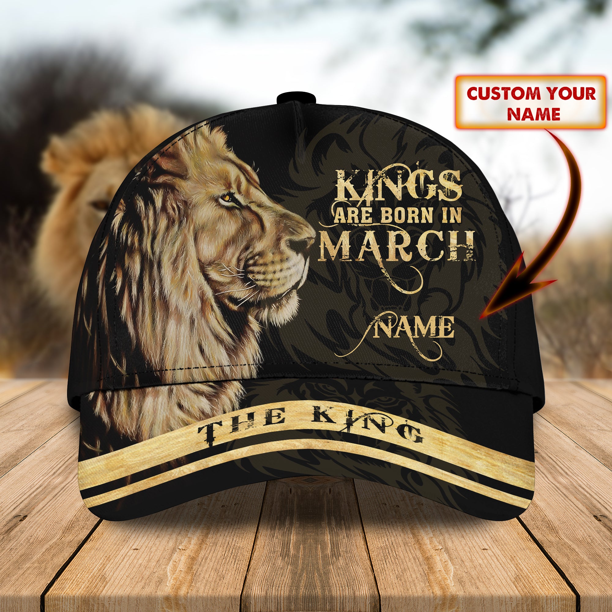 Kings Are Born In March - Personalized Name Cap 26 - Bhn97