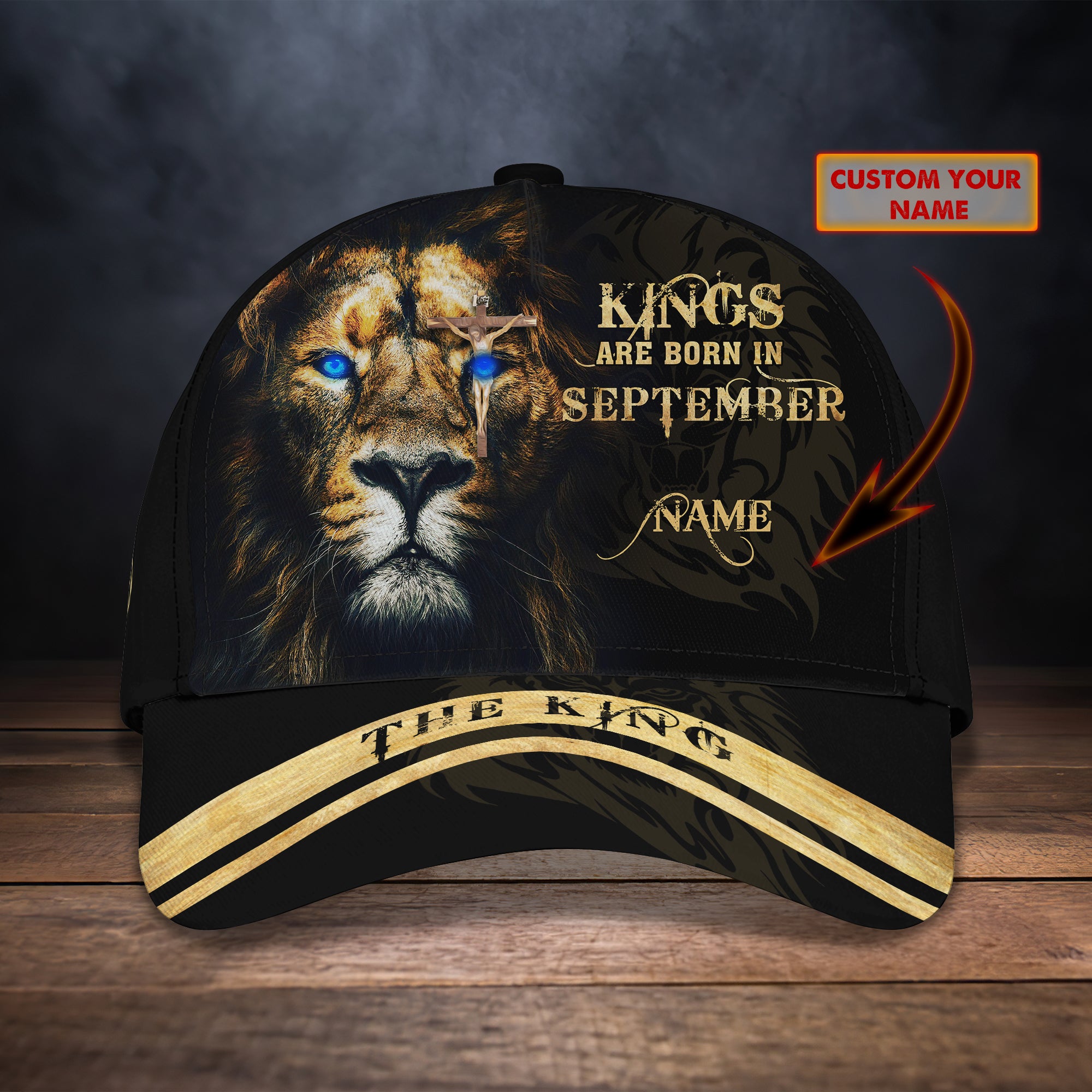 Kings Are Born In September - Personalized Name Cap