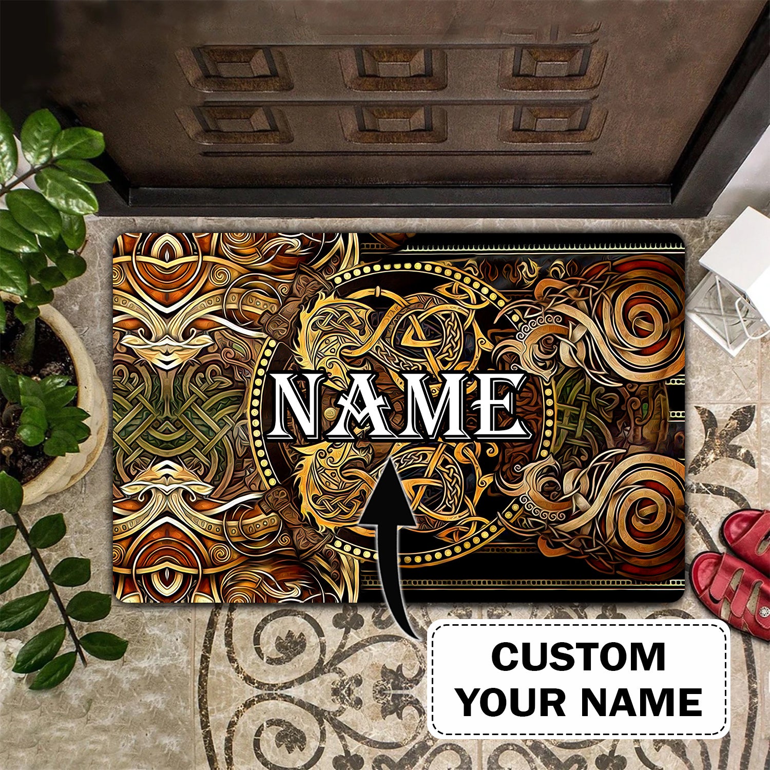 Vikings Doormat - Personalized Name 3D - Vikings Vn96 084