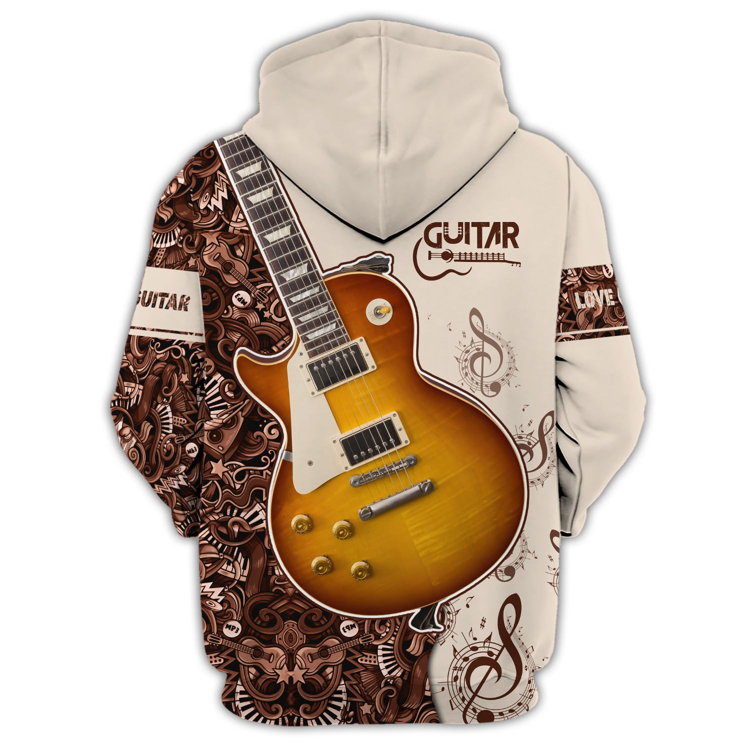 Love Guitar - Personalized Name 3D Full Print Zipper Hoodie 099 - HN95
