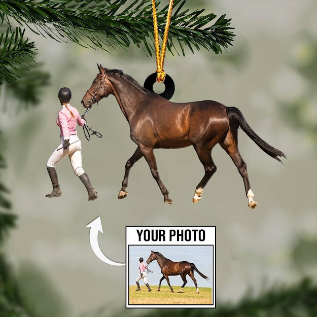 Riding Horse Ornament Custom Photo