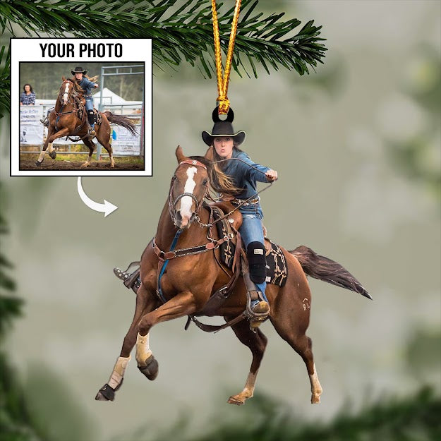 Riding Horse Ornament Custom Photo