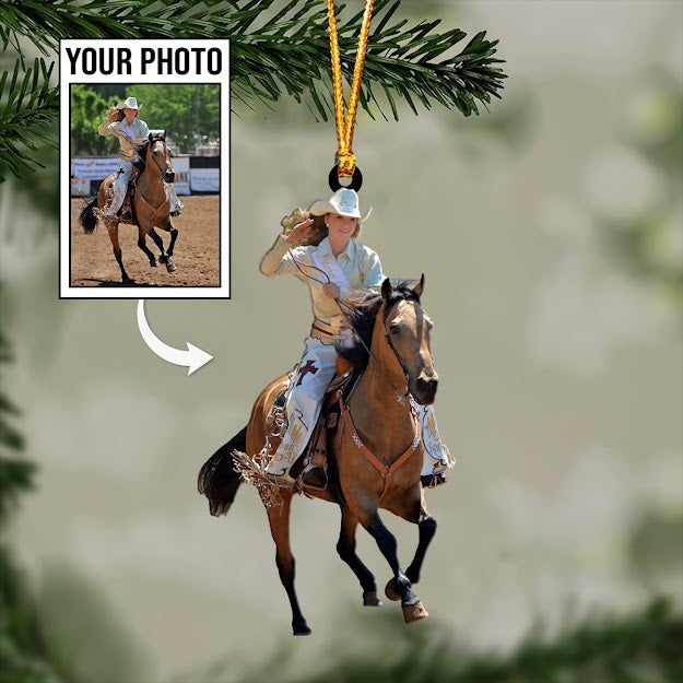 Riding Horse Ornament Custom Photo