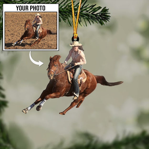 Riding Horse Ornament Custom Photo