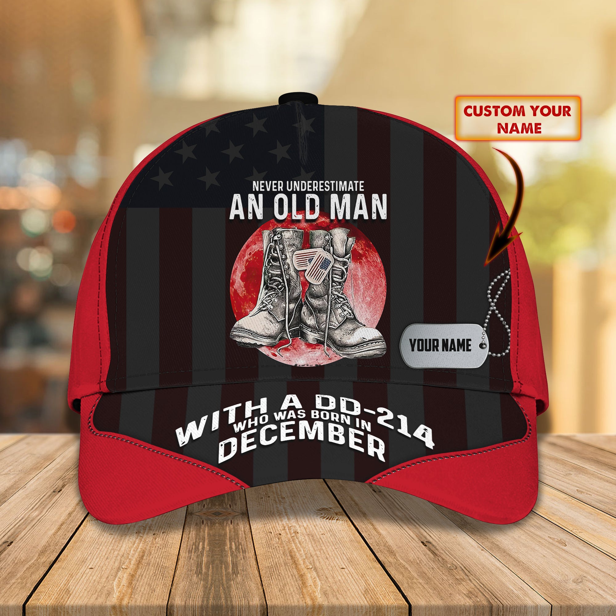 Old Man Veteran Custom Name dt69-975
