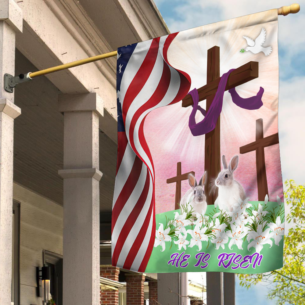 He is risen, Easter day 3D Flag