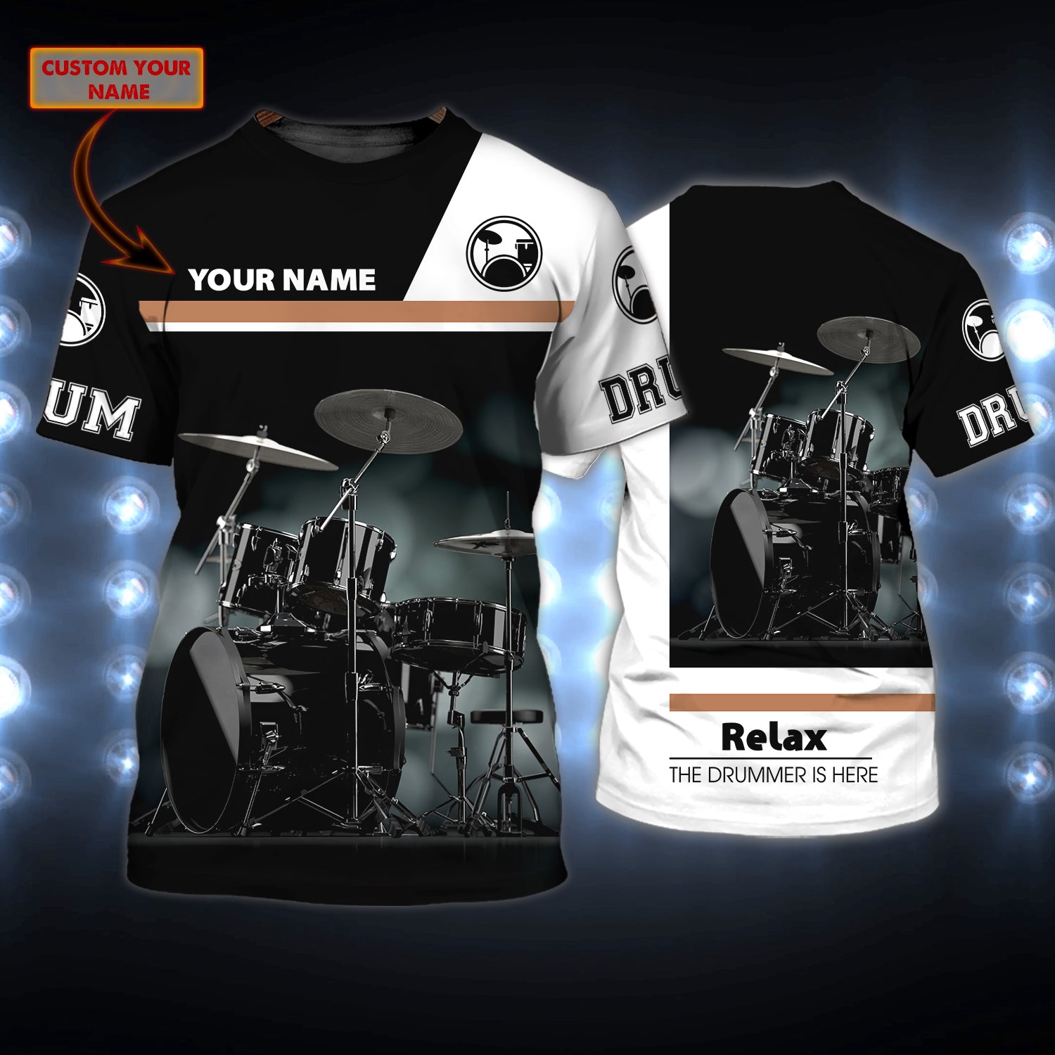 Drum - Personalized Name T Shirt 162  - CV98