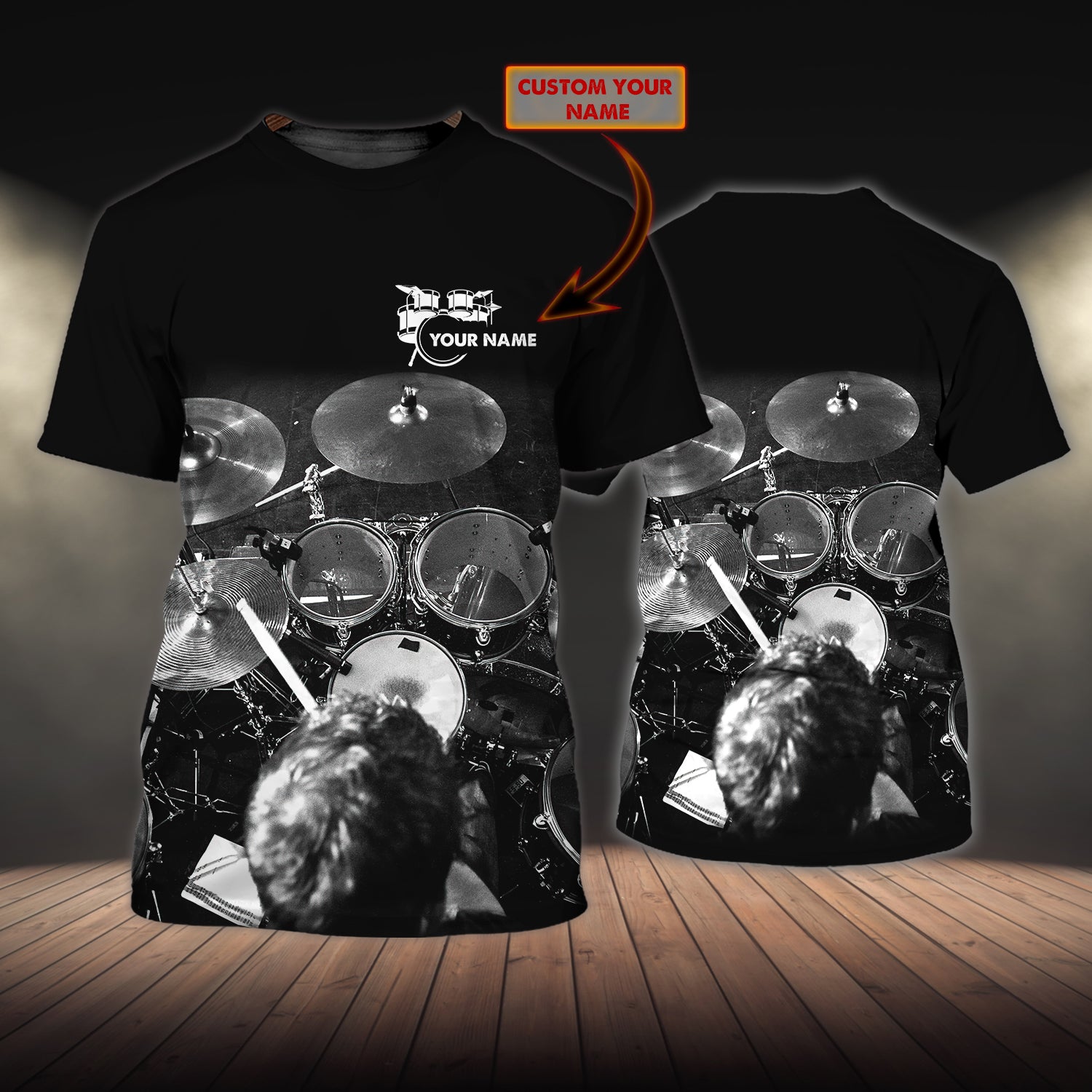 DRUM - Personalized Name 3D Tshirt 05 - RINC98