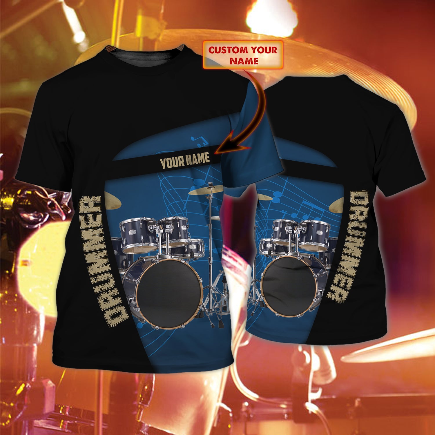 Drummer - Personalized Name T Shirt 010 - Cv98