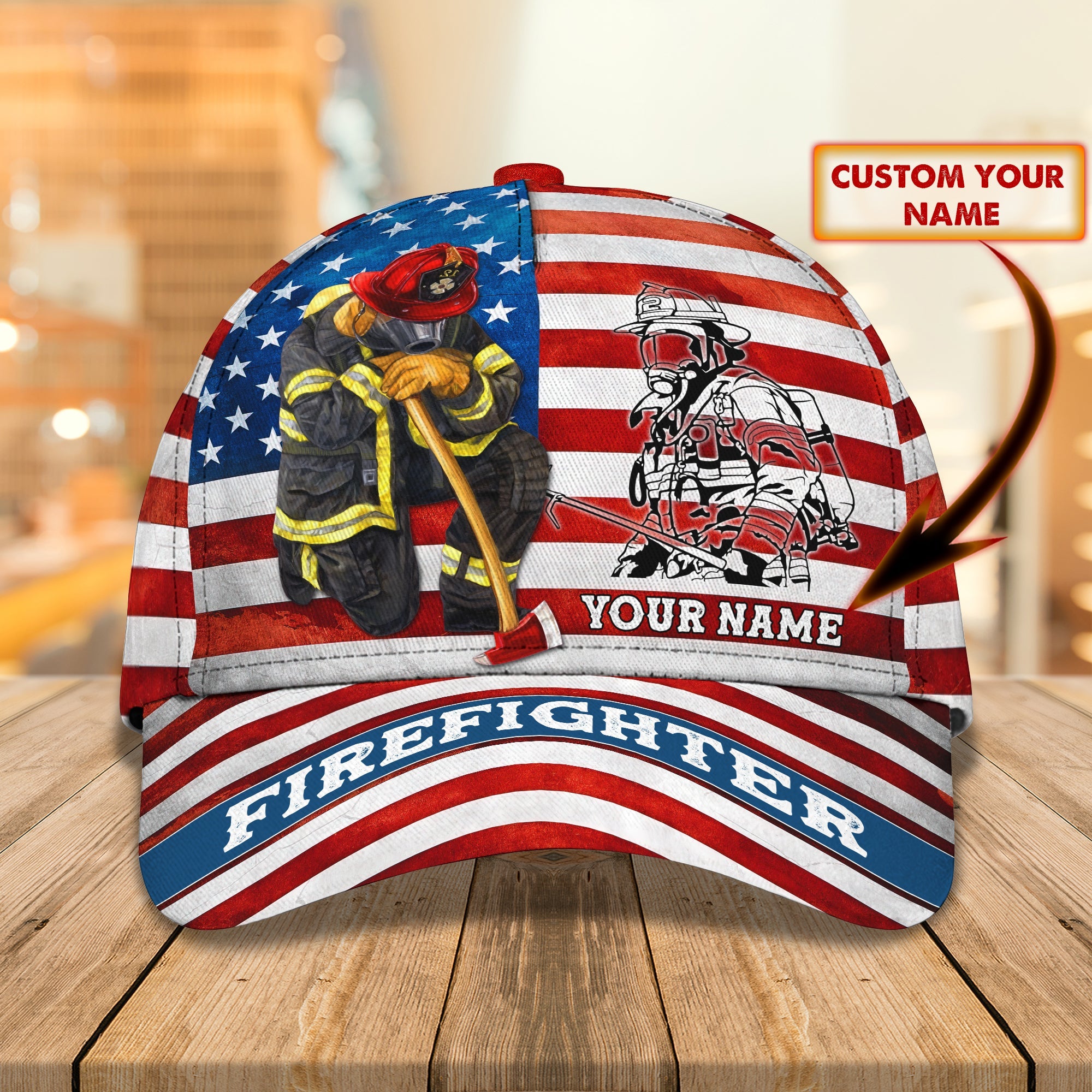 Firefighter A - Personalized Name Cap - TD96