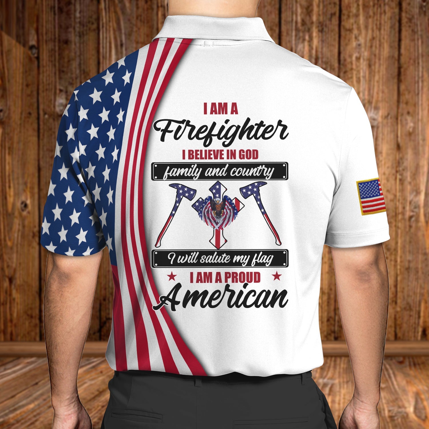 TD96 - Personalized Name - 3D Polo Shirt - FIREFIGHTER