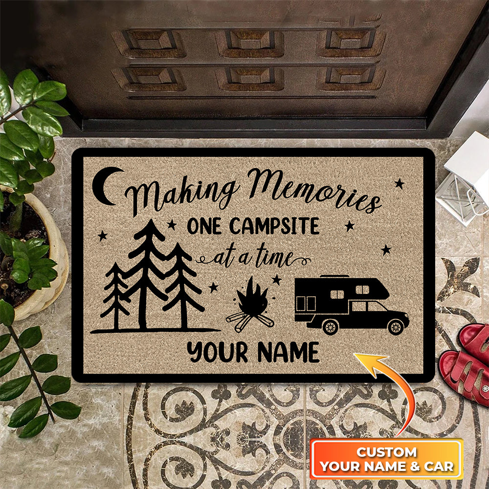 Making Memories One Campsite Outdoor Doormat For Camper, RV Camping Gift