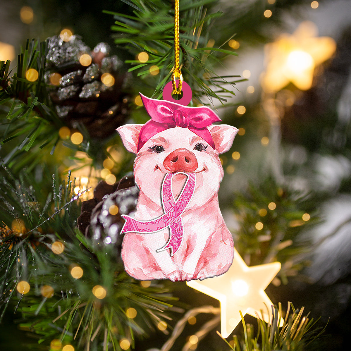 Breast Cancer Awareness Shaped Ornament DT69-1164