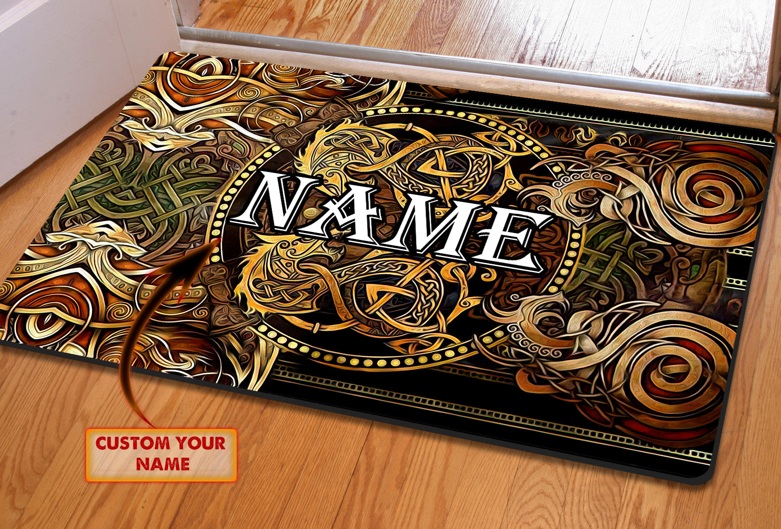 Vikings Doormat - Personalized Name 3D - Vikings Vn96 084