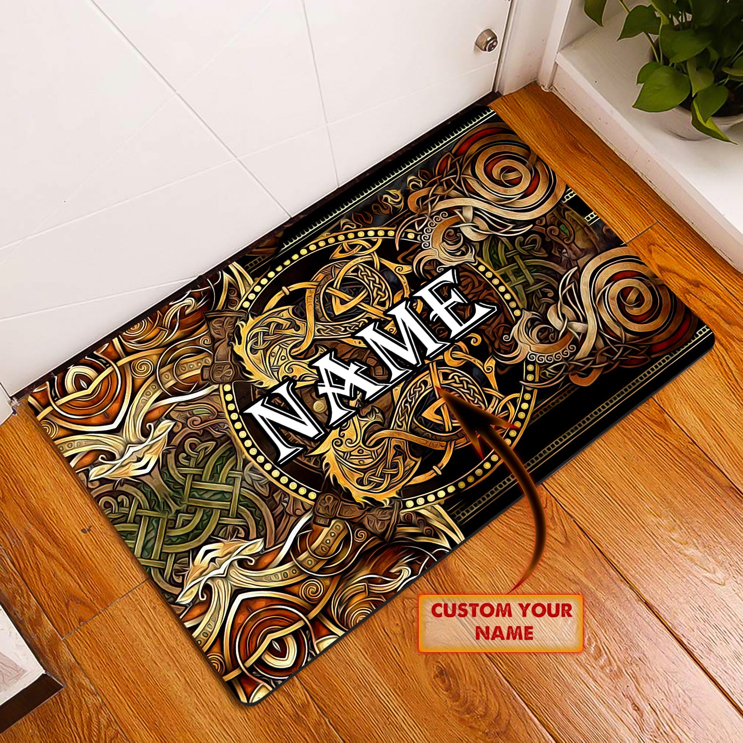 Vikings Doormat - Personalized Name 3D - Vikings Vn96 084