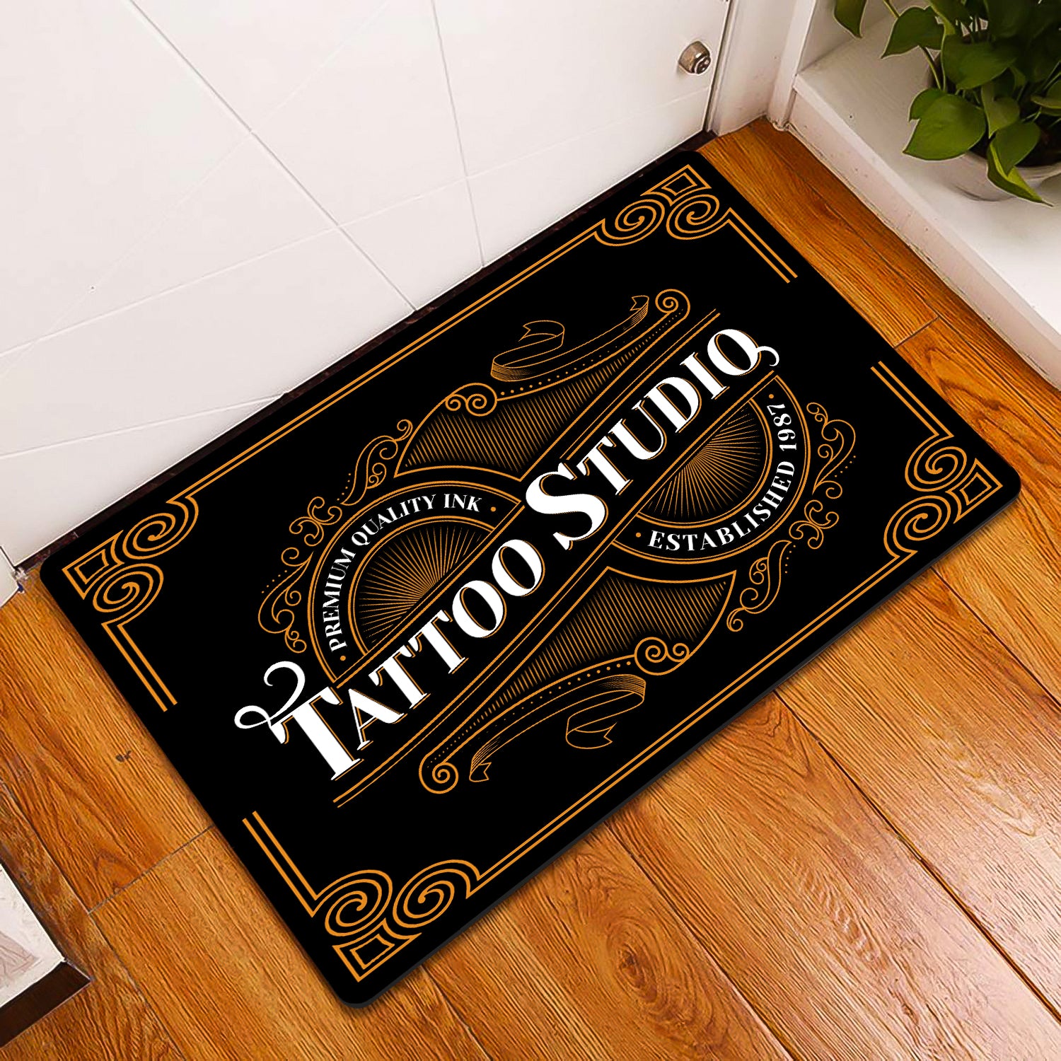 Tattoo Artist Shop Personalized Name & EST Year Doormat