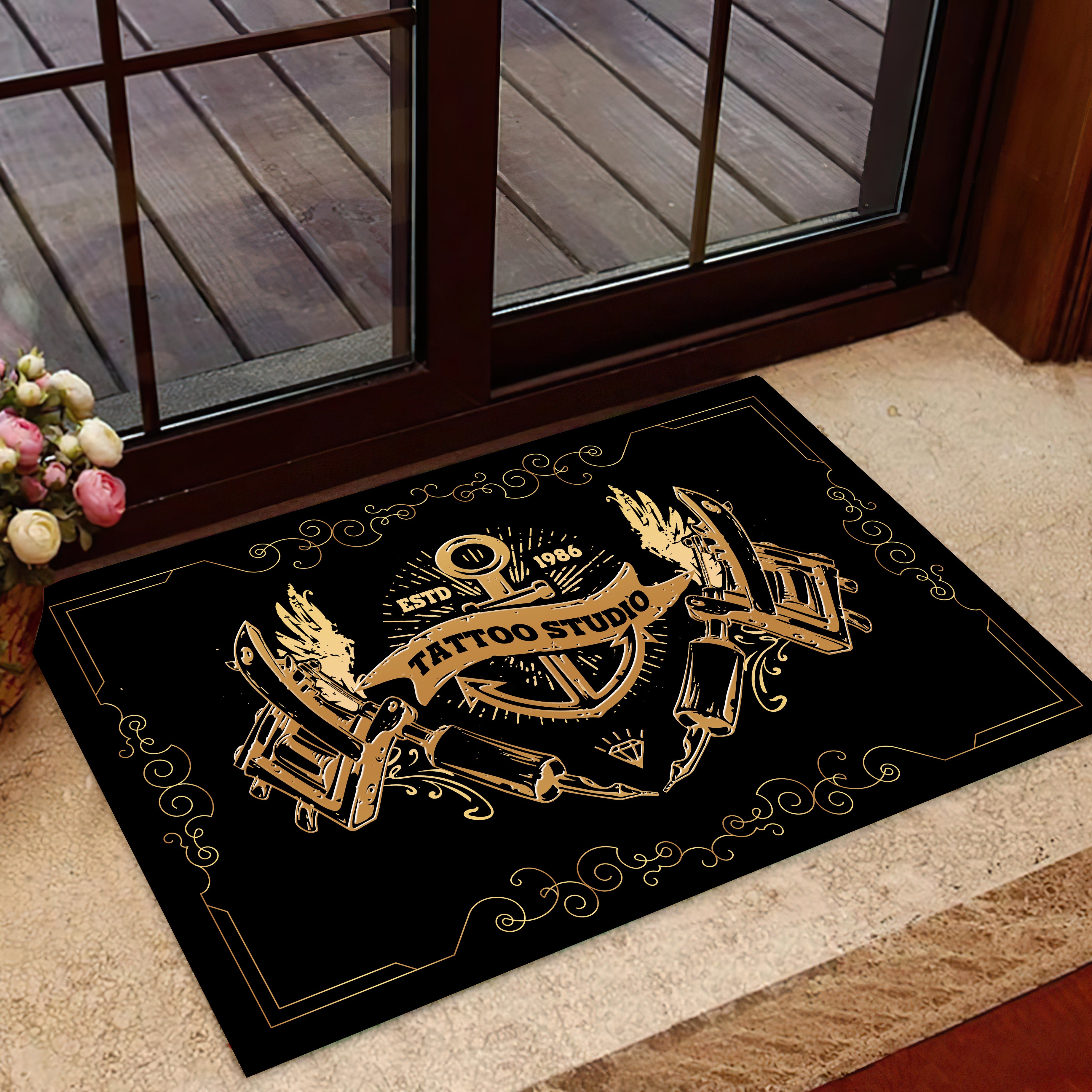 Tattoo Artist Shop Personalized Name & EST Year Doormat