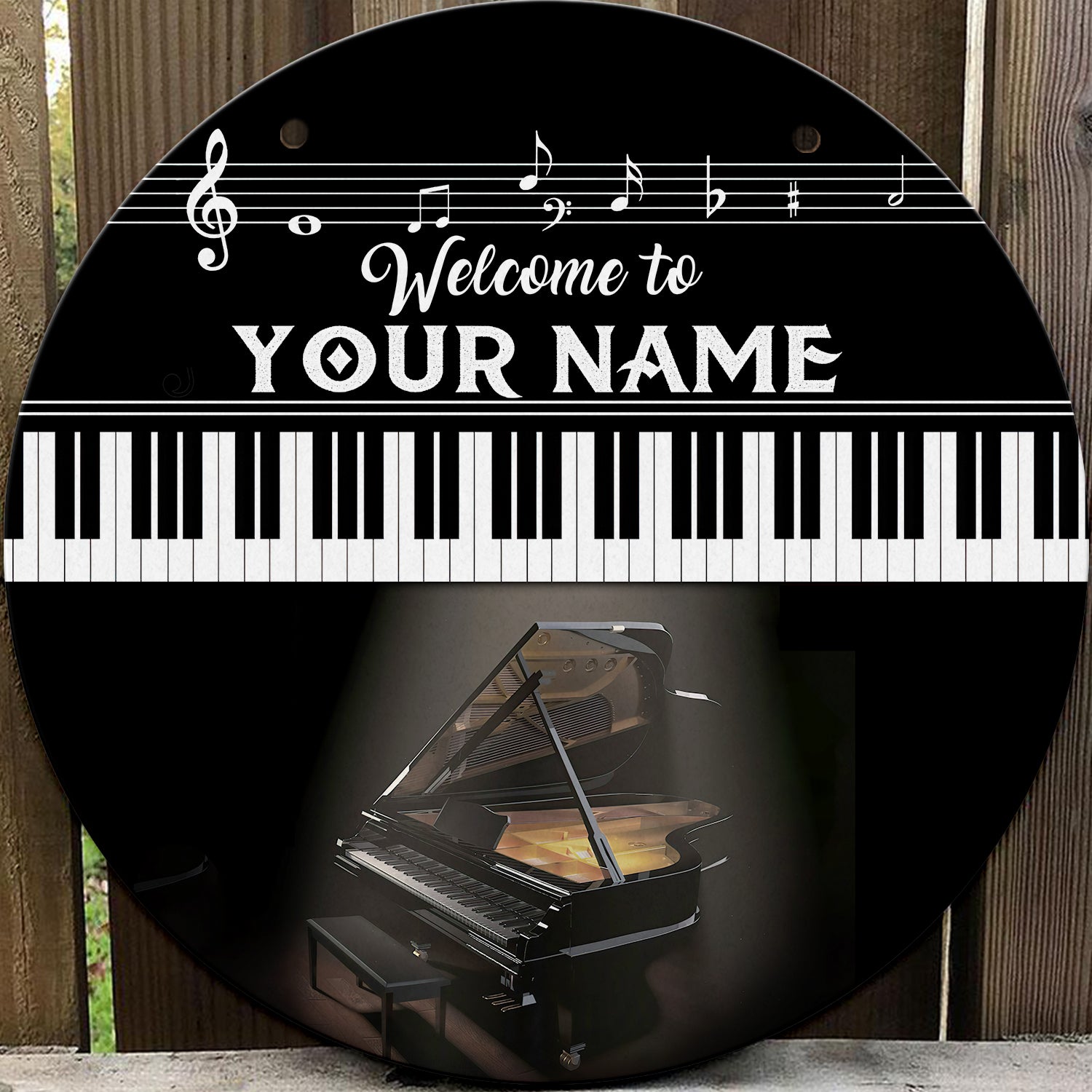 Custom Wooden Sign - Piano - 41