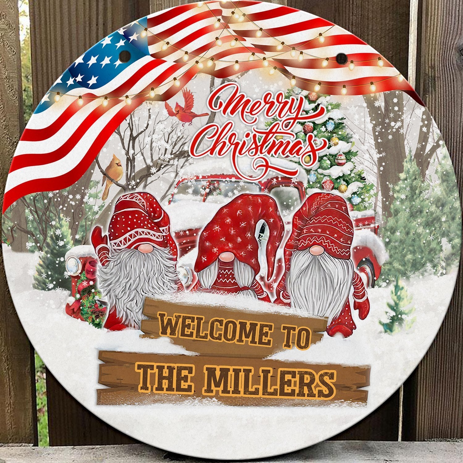 PT97 - CUSTOM WOODEN SIGN - XMAS GNOMES 84