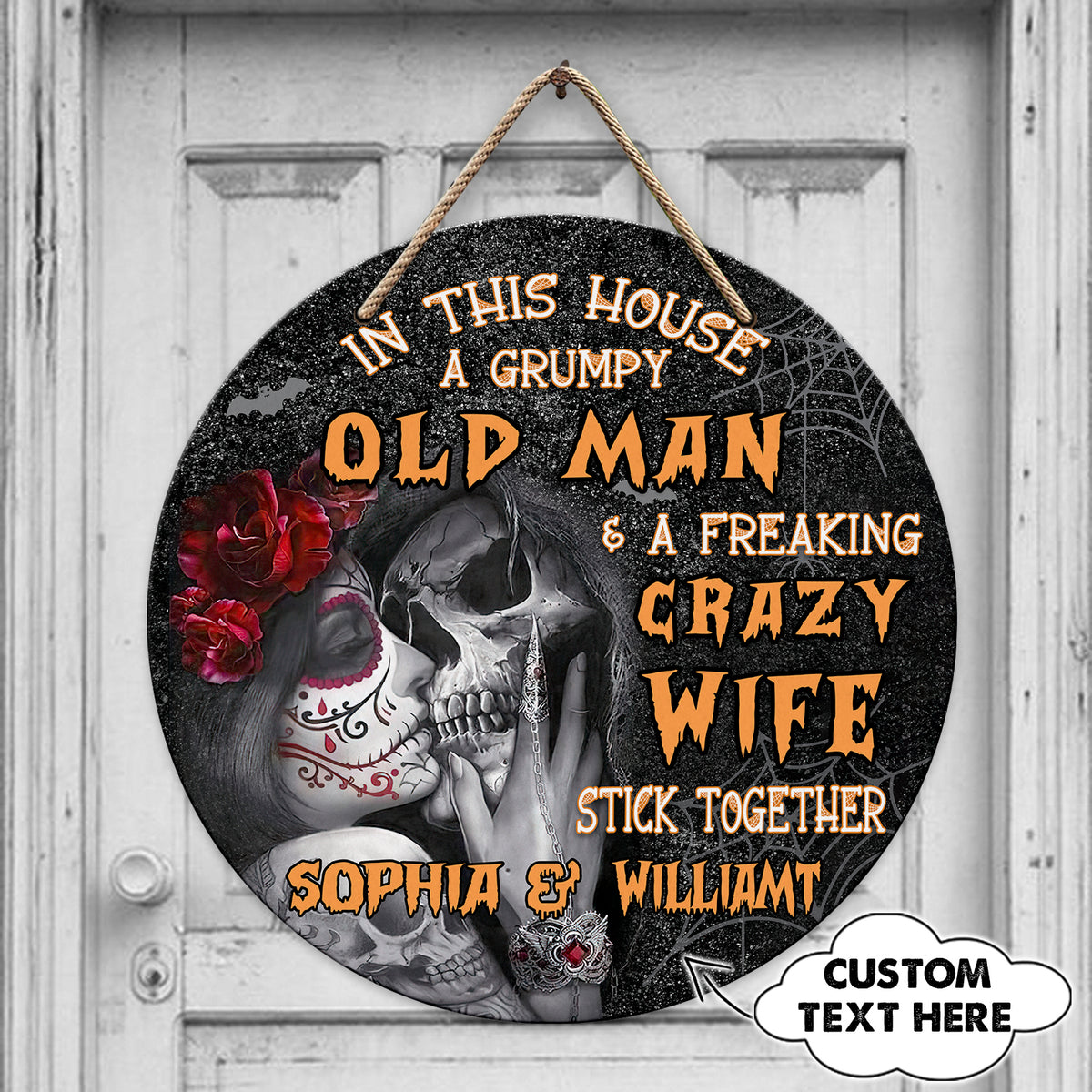 A Grumpy Old Man And A Freaking Crazy Wife - Custom Wooden Sign - Nmd ...