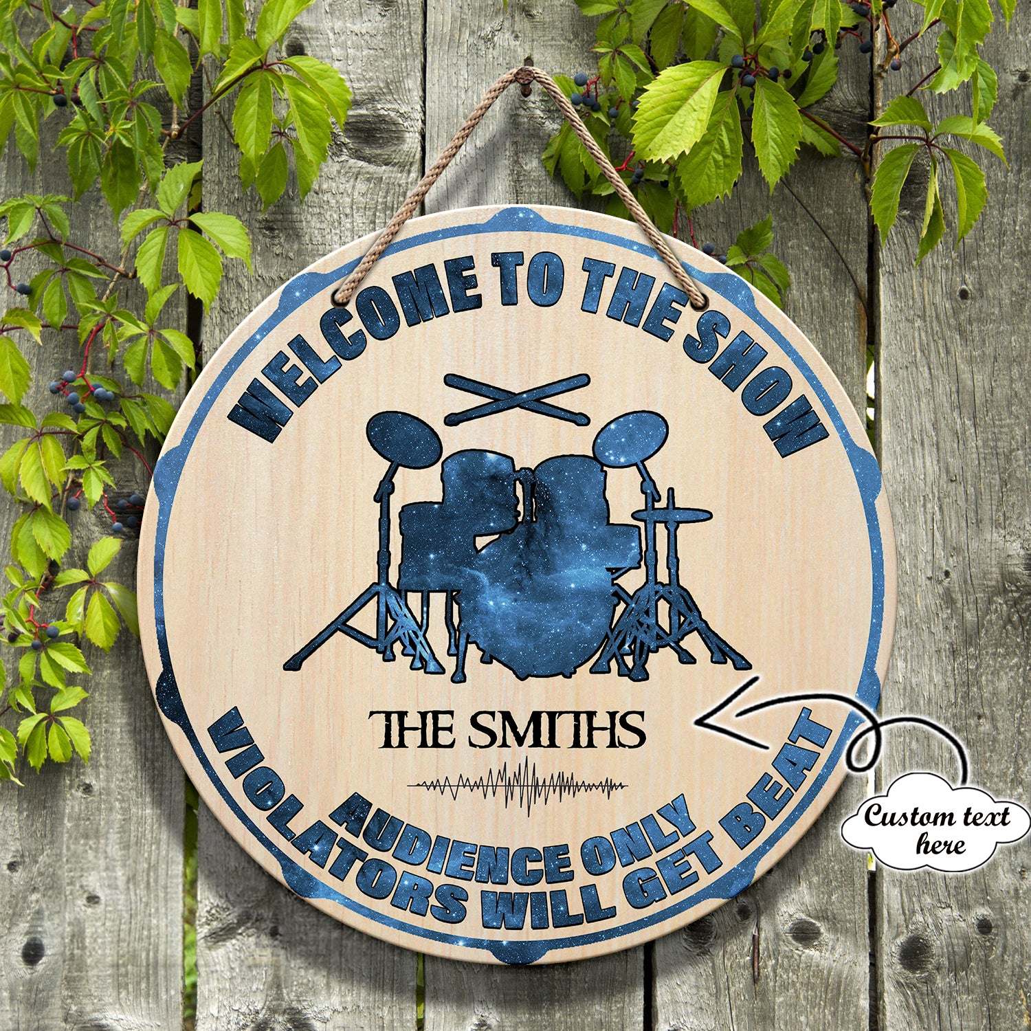 Drummer Wooden Sign