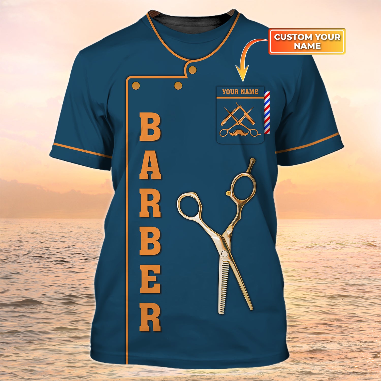 Barber Tshirt Custom Barber Shop Personalized Name 3D Tshirt Gift For Men