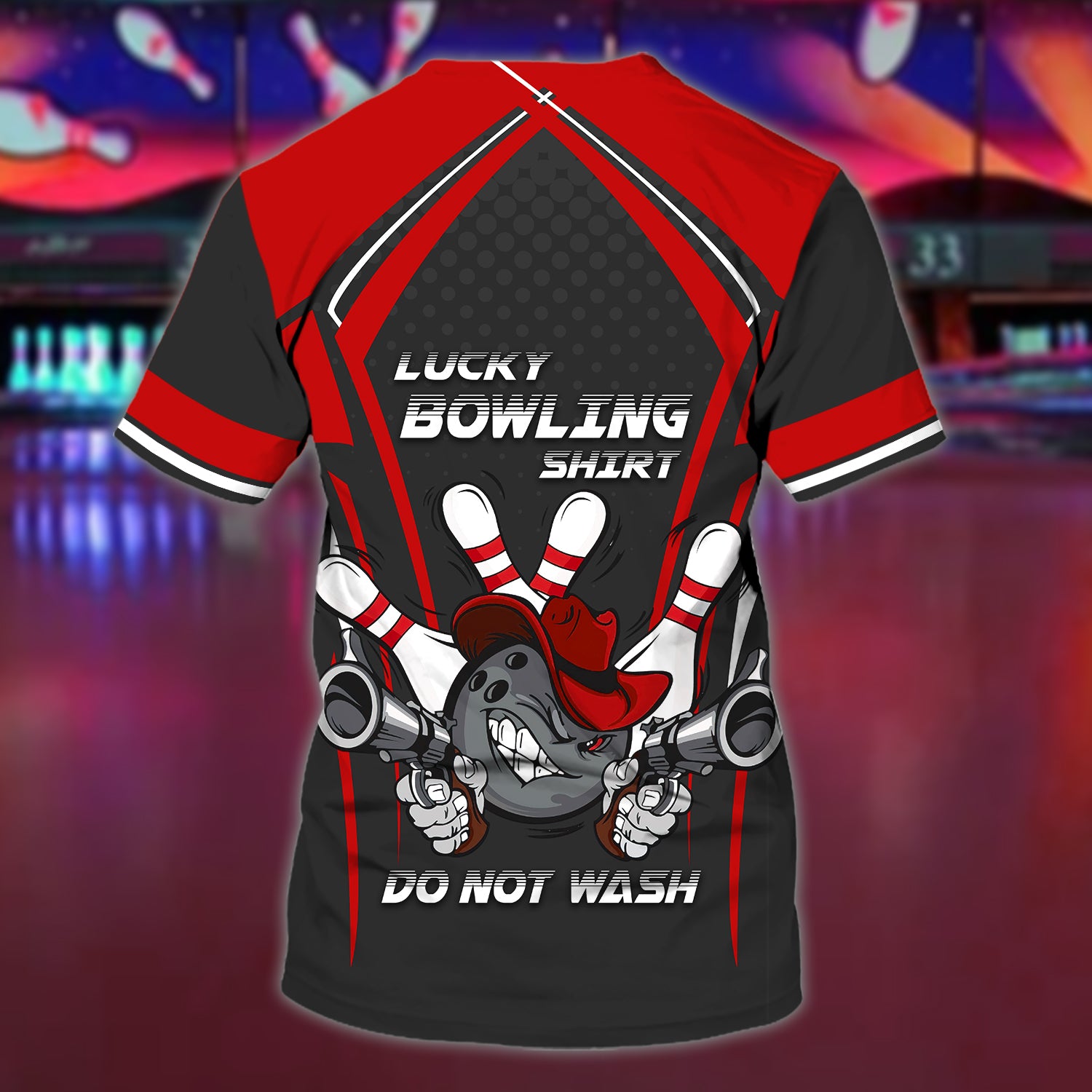 Bowling Lucky Shirt Red Personalized Name 3D Tshirt -DT69-A14