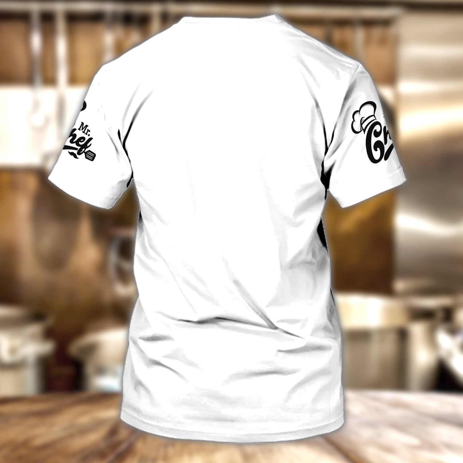 Chef, Cook, Personalized Name 3D Tshirt 81, HTA (White)