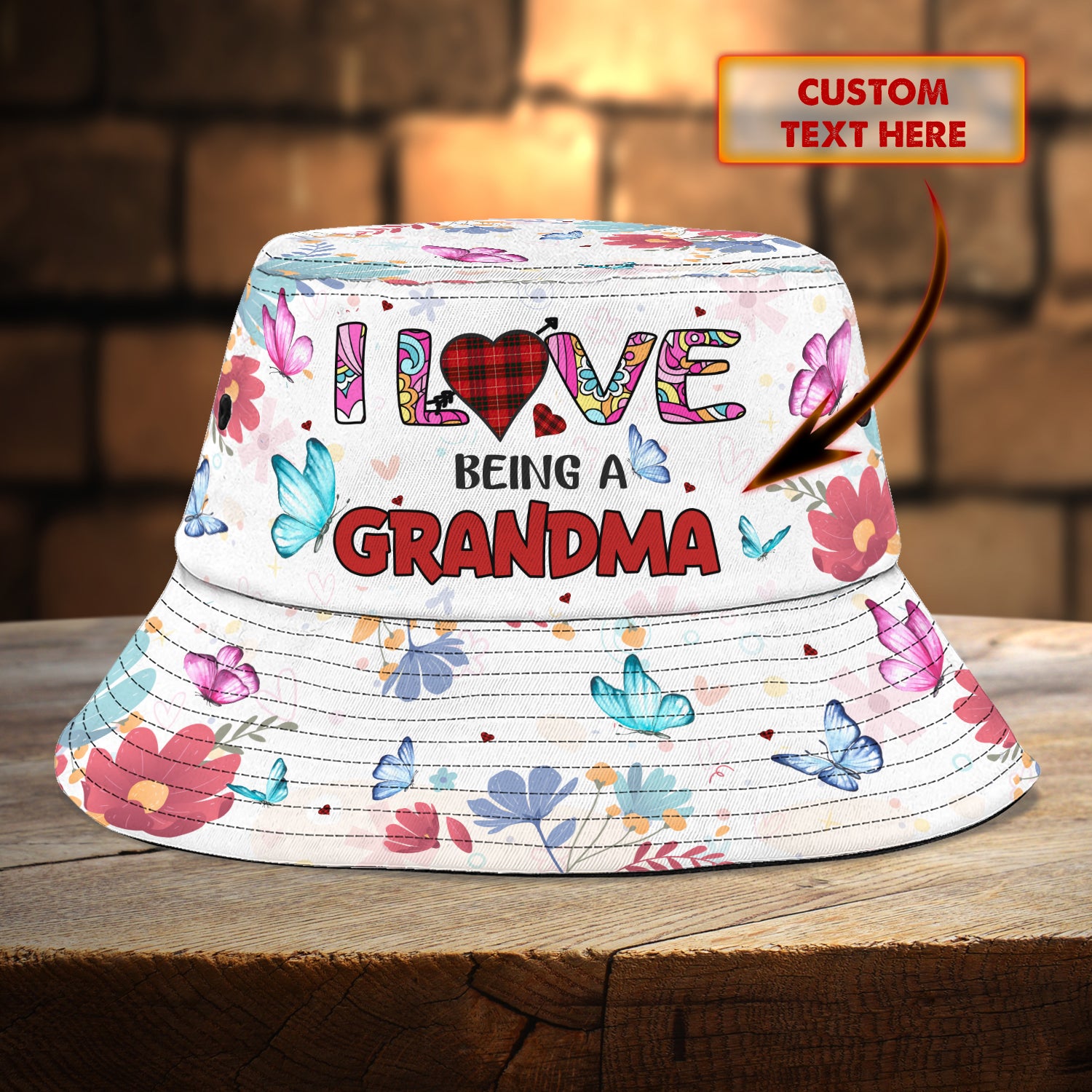 Custom Bucket Hat - Love Being A Grandma
