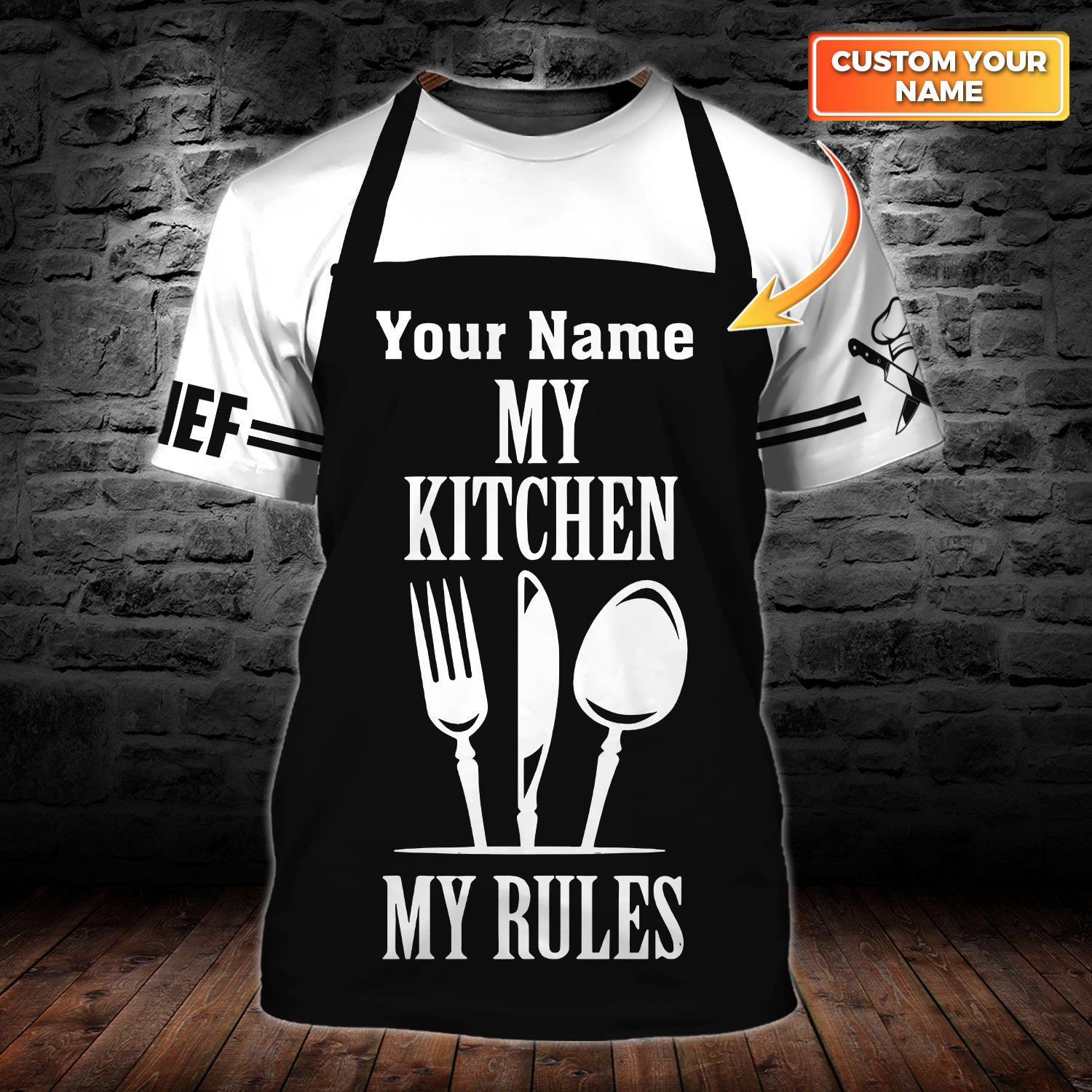 Chef, Personalized Name 3D Tshirt 123, HTA