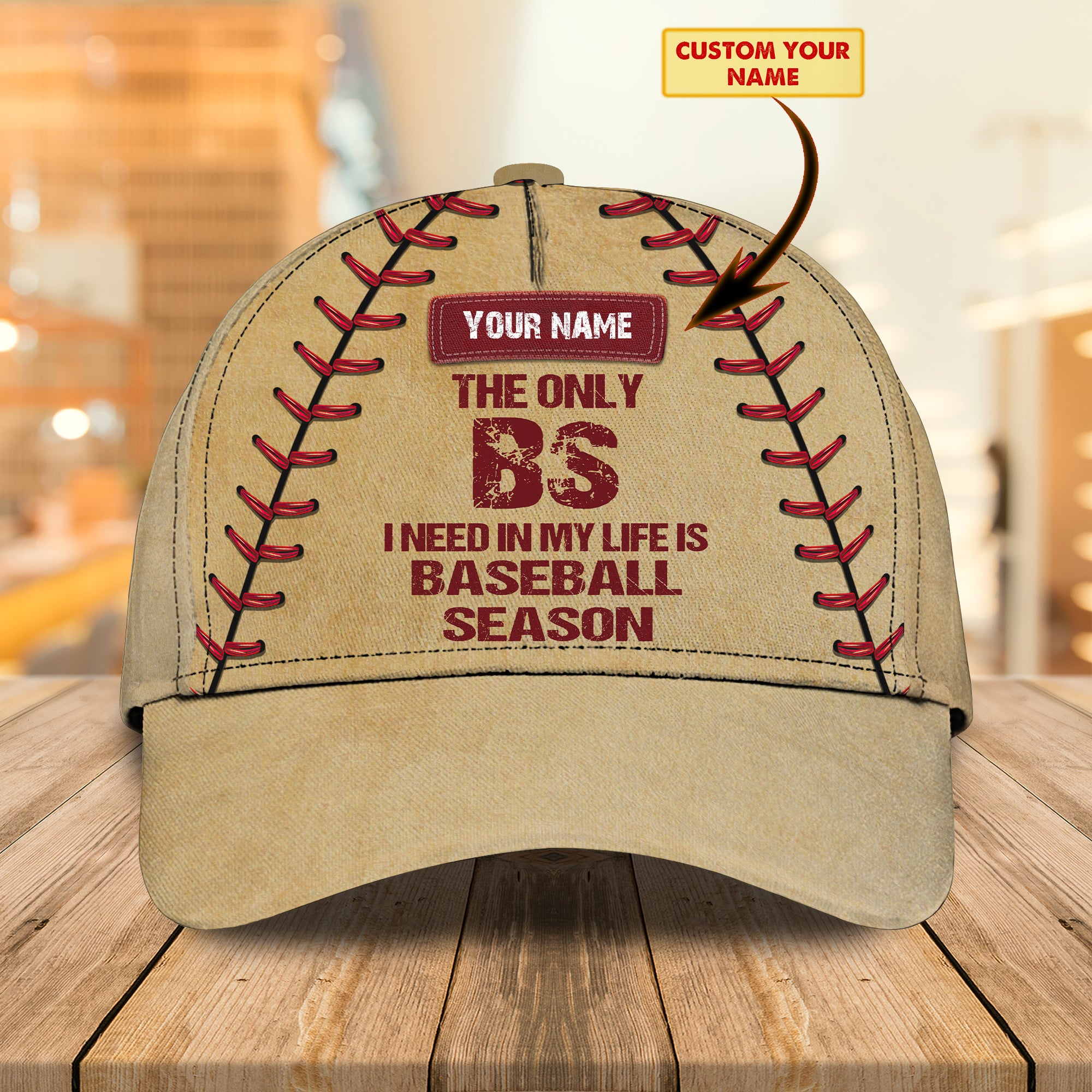 The Only B S I Need Is Baseball Season - Personalized Name Cap 16 - Bhn97