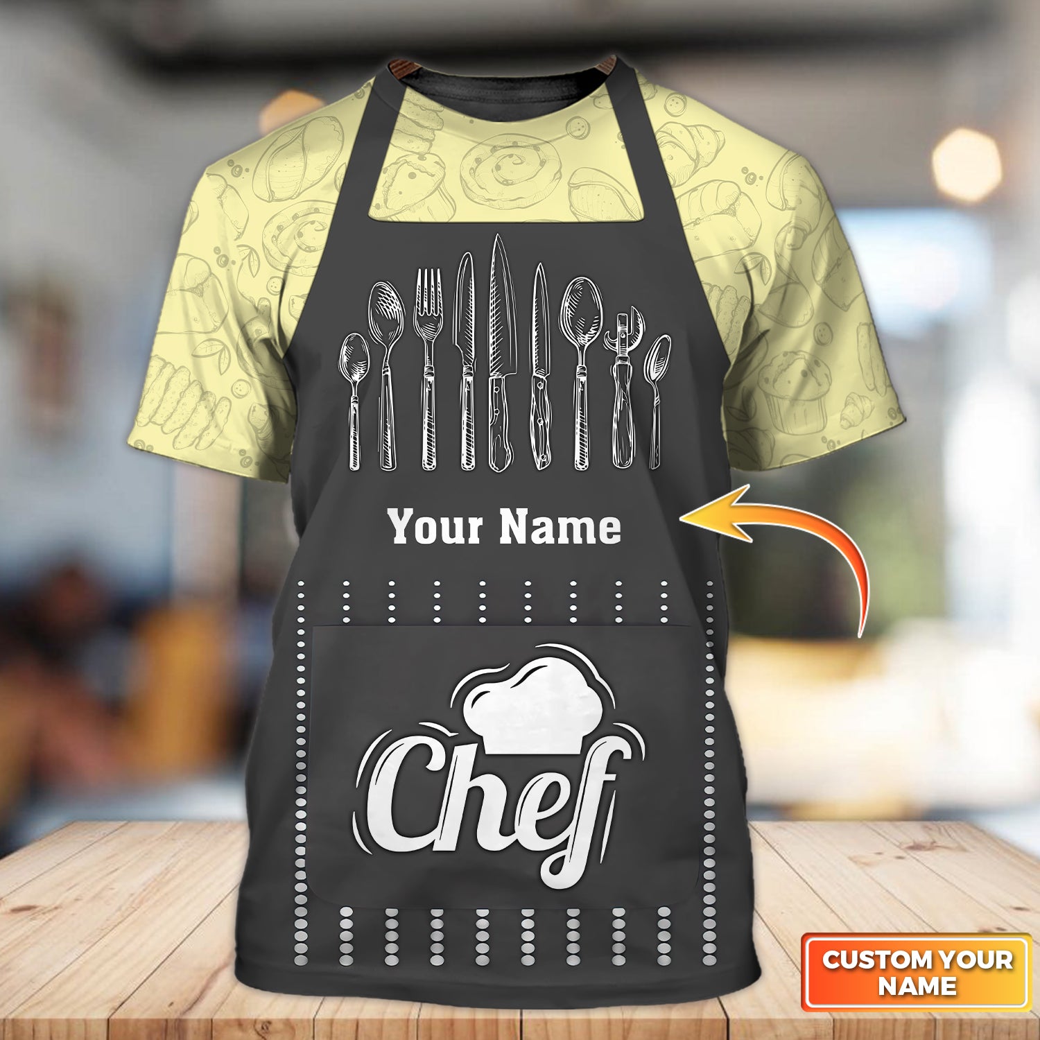 3D CHEF 120 - Personalized Name 3D Tshirt - DAT93