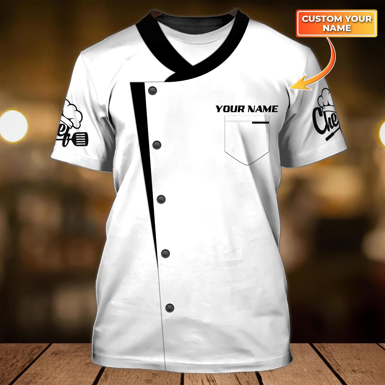 Chef, Cook, Personalized Name 3D Tshirt 1228, HTA