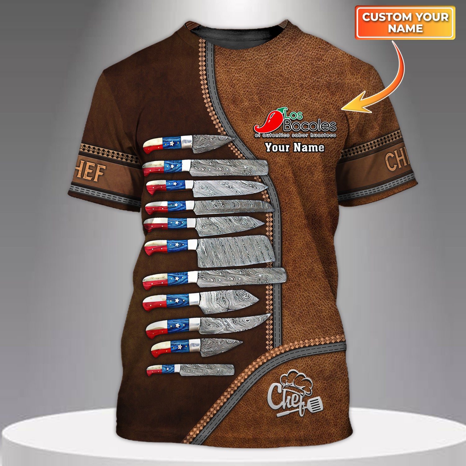 American Chef, Personalized Name 3D Tshirt, KD 01, RINC98